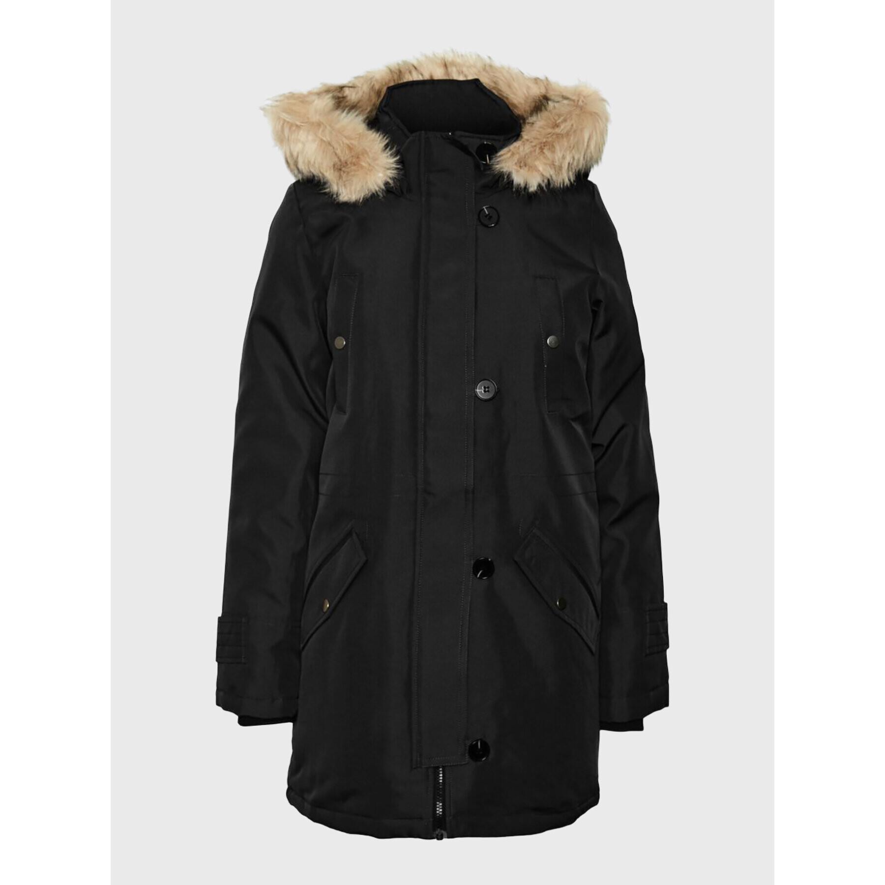 Vero Moda Curve Parka Storm 10276474 Črna Regular Fit - Pepit.si