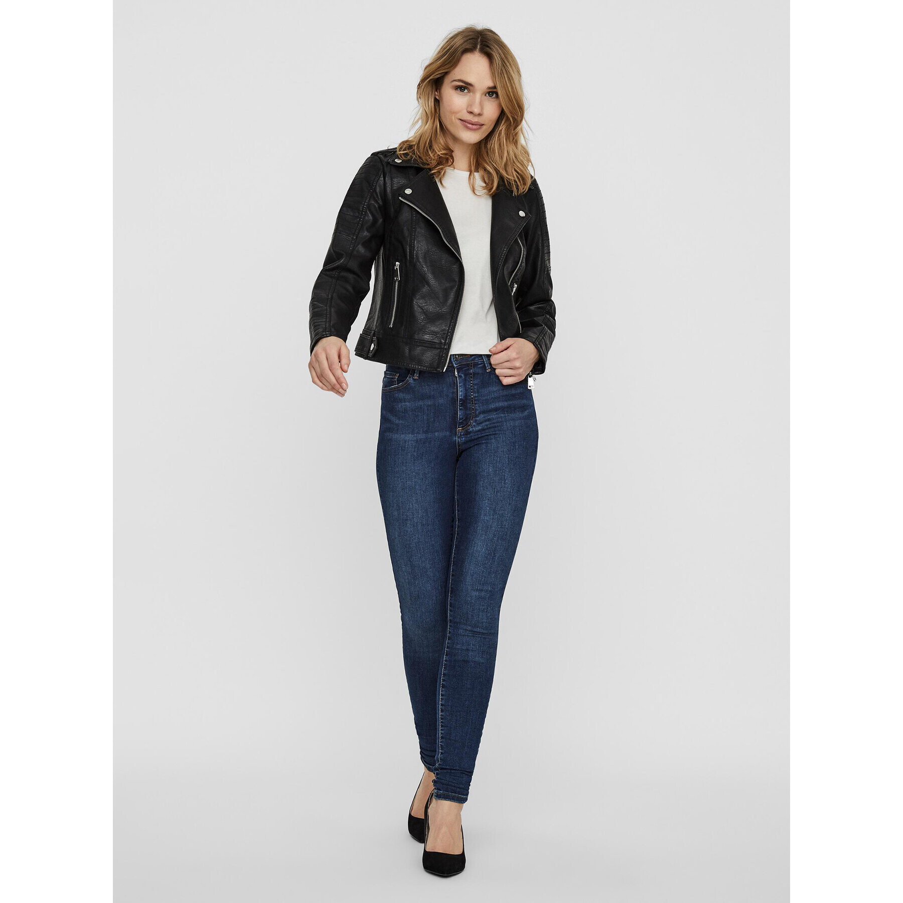 Vero Moda Jakna iz umetnega usnja Kerri 10228728 Črna Regular Fit - Pepit.si