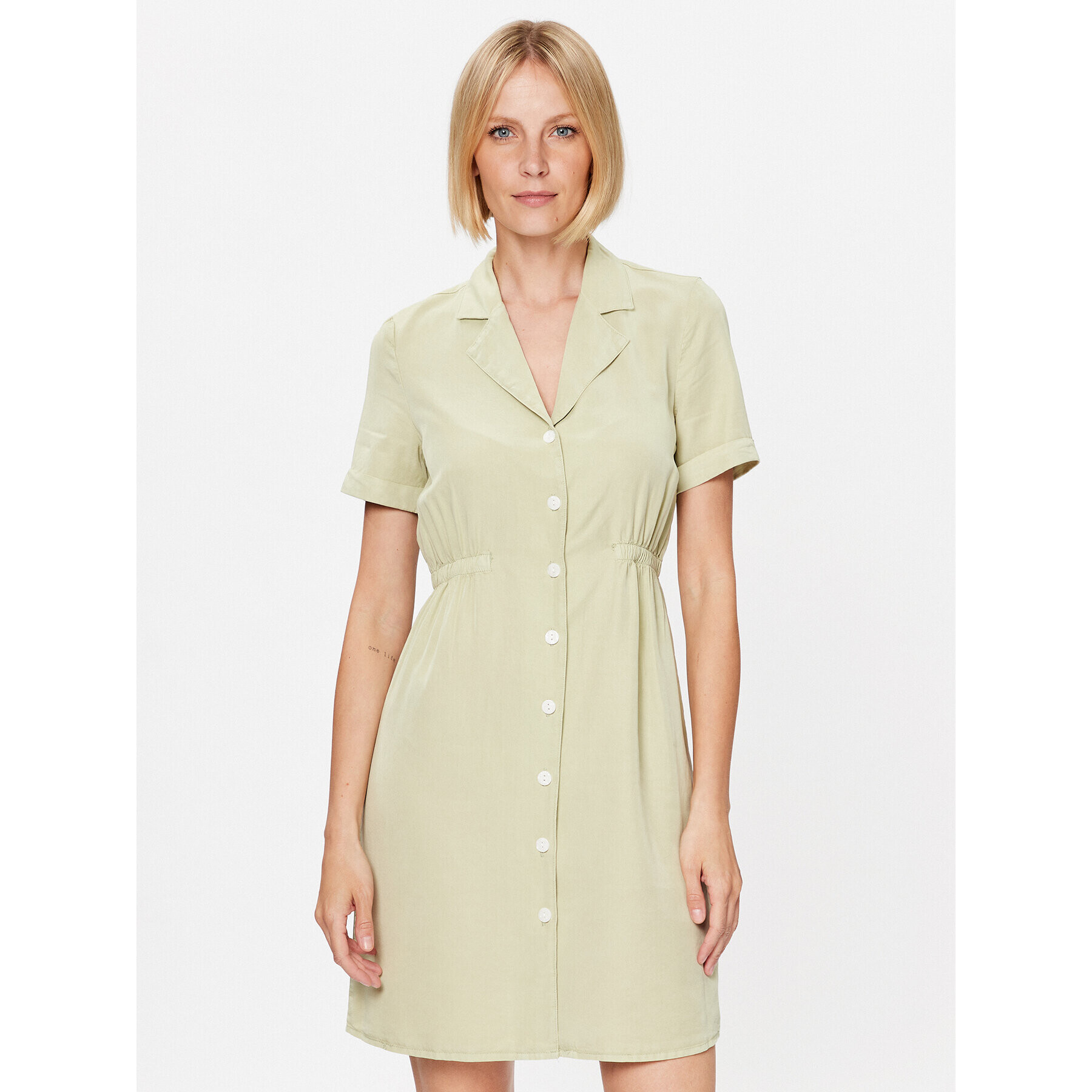 Vero Moda Srajčna obleka Harper 10283698 Zelena Standard Fit - Pepit.si