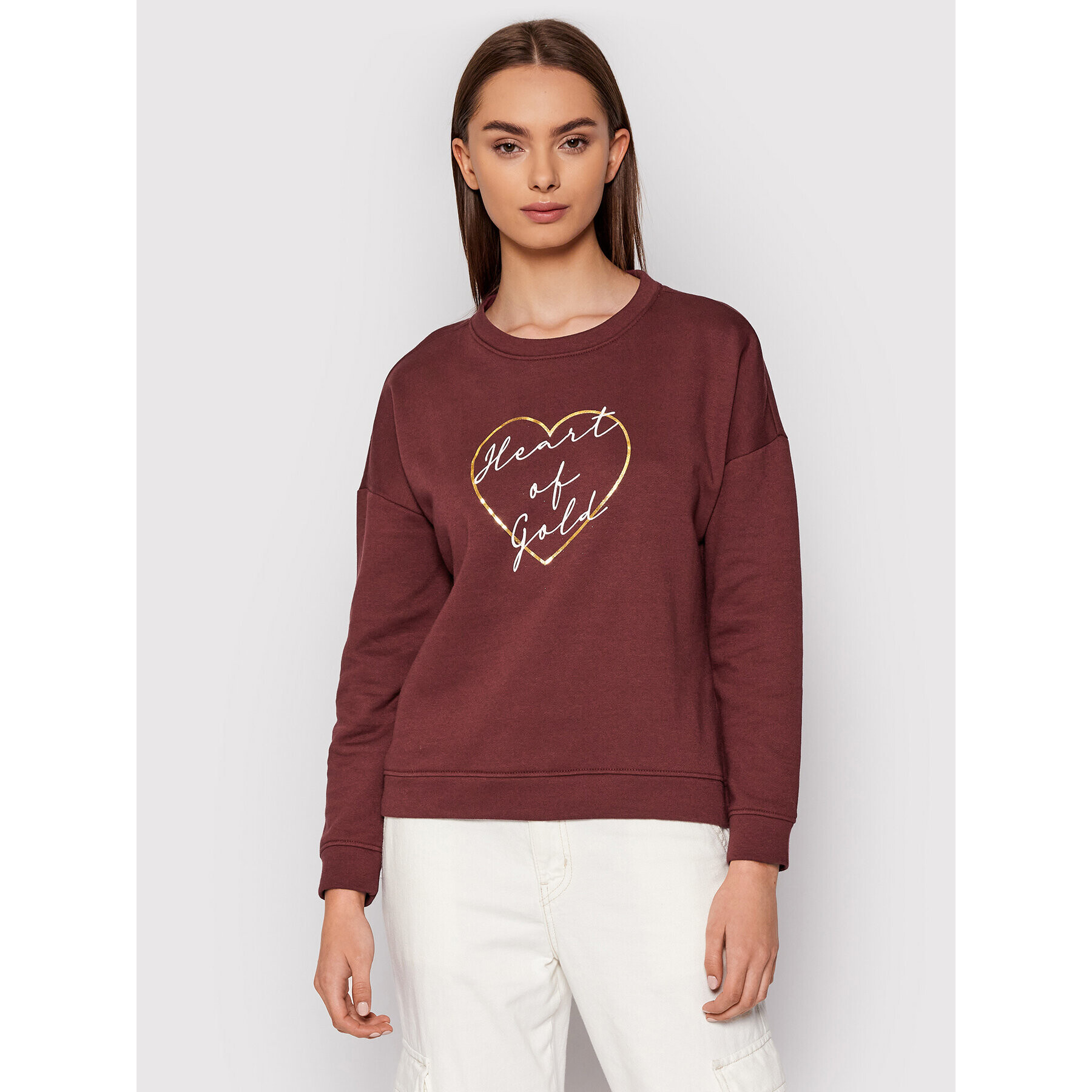 Vero Moda Jopa Heart 10262914 Bordo rdeča Regular Fit - Pepit.si