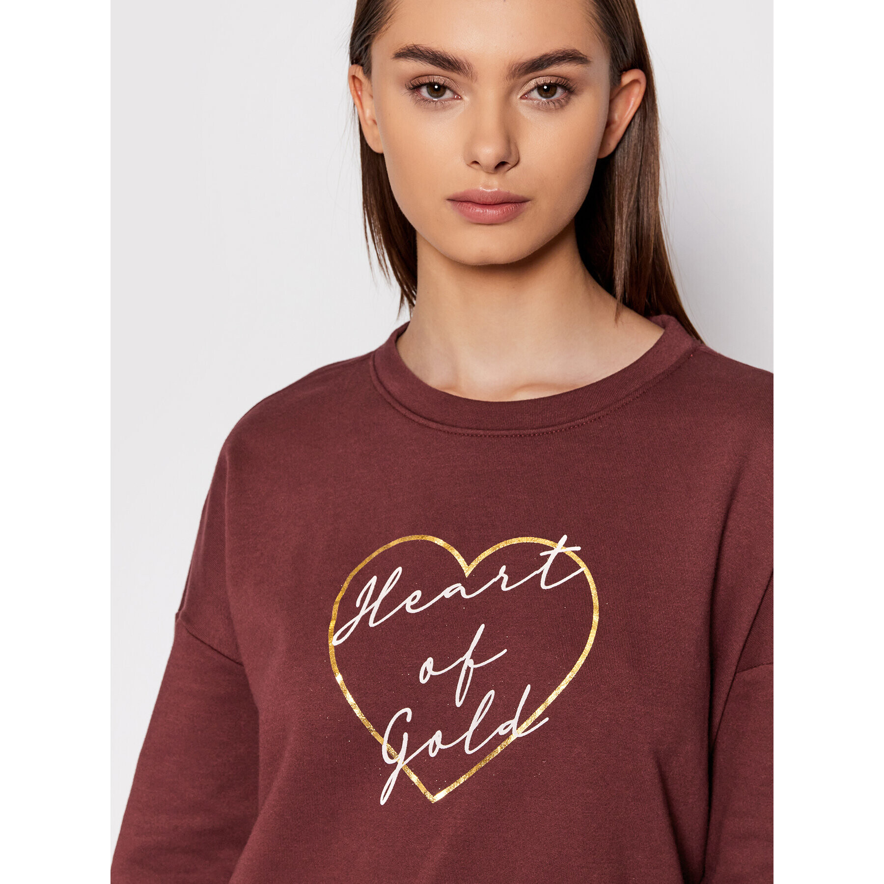 Vero Moda Jopa Heart 10262914 Bordo rdeča Regular Fit - Pepit.si