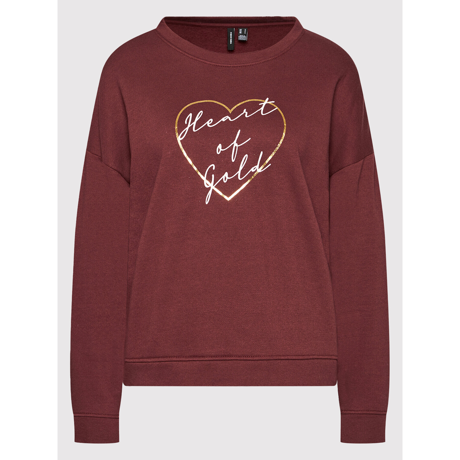 Vero Moda Jopa Heart 10262914 Bordo rdeča Regular Fit - Pepit.si