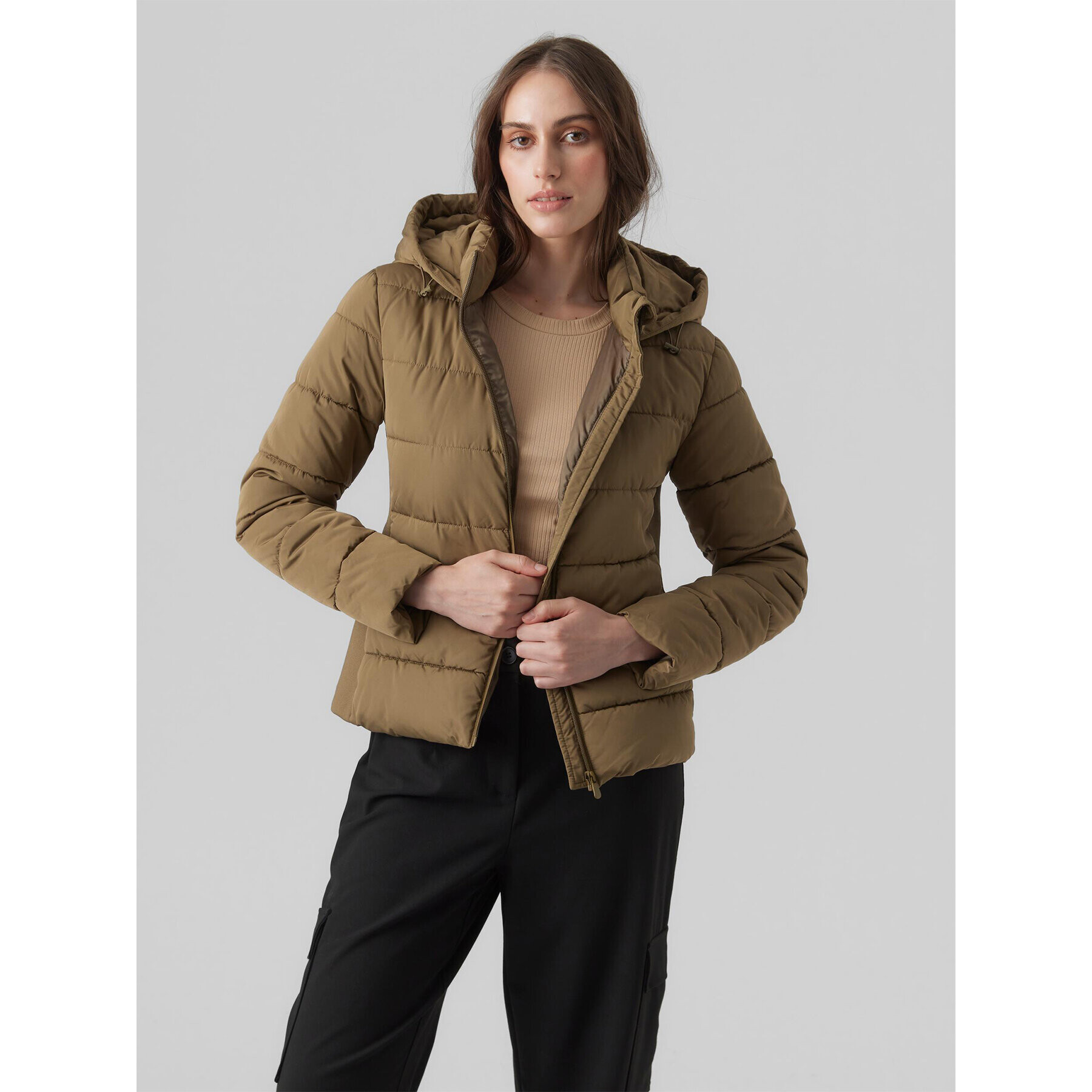 Vero Moda Puhovka 10289837 Rjava Regular Fit - Pepit.si