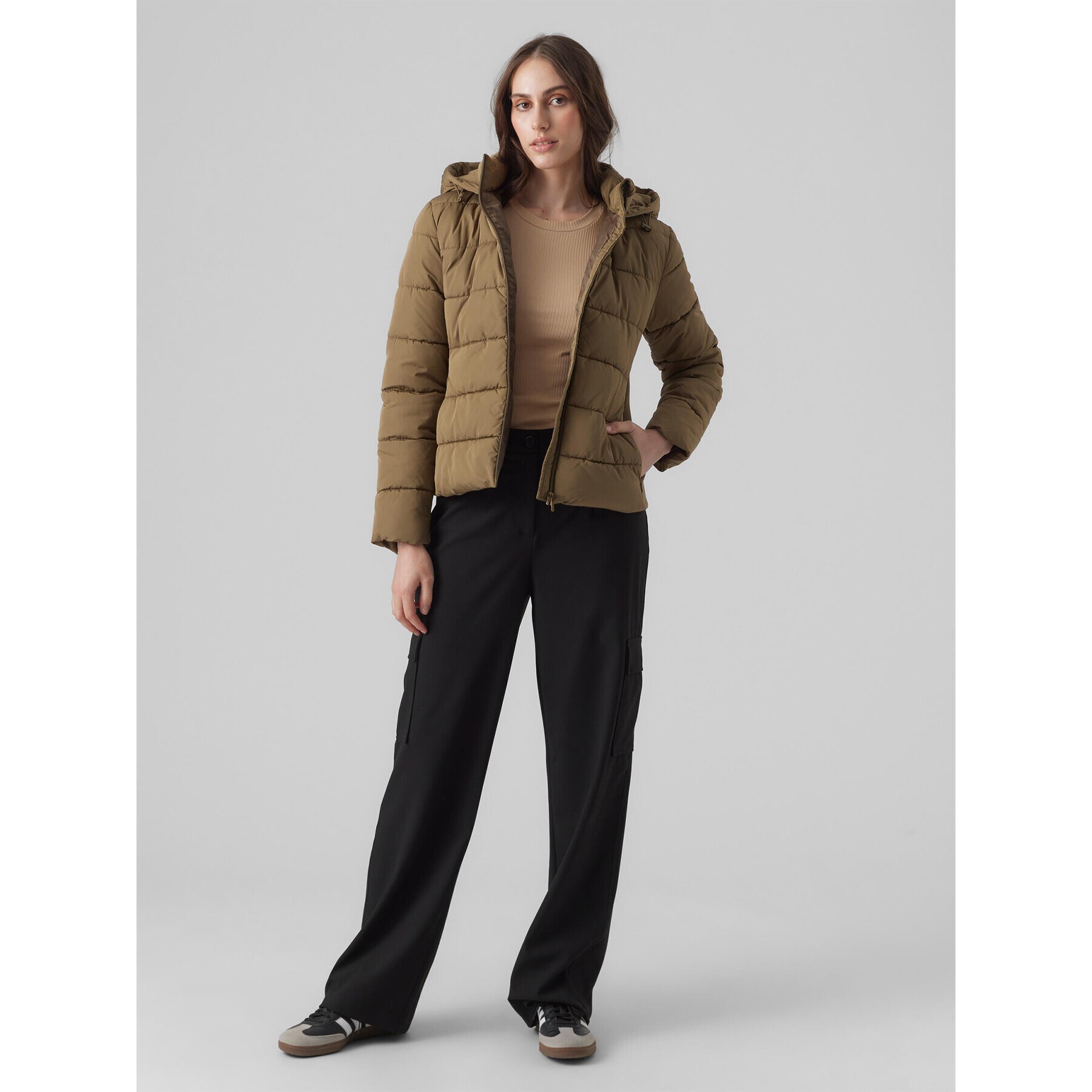 Vero Moda Puhovka 10289837 Rjava Regular Fit - Pepit.si