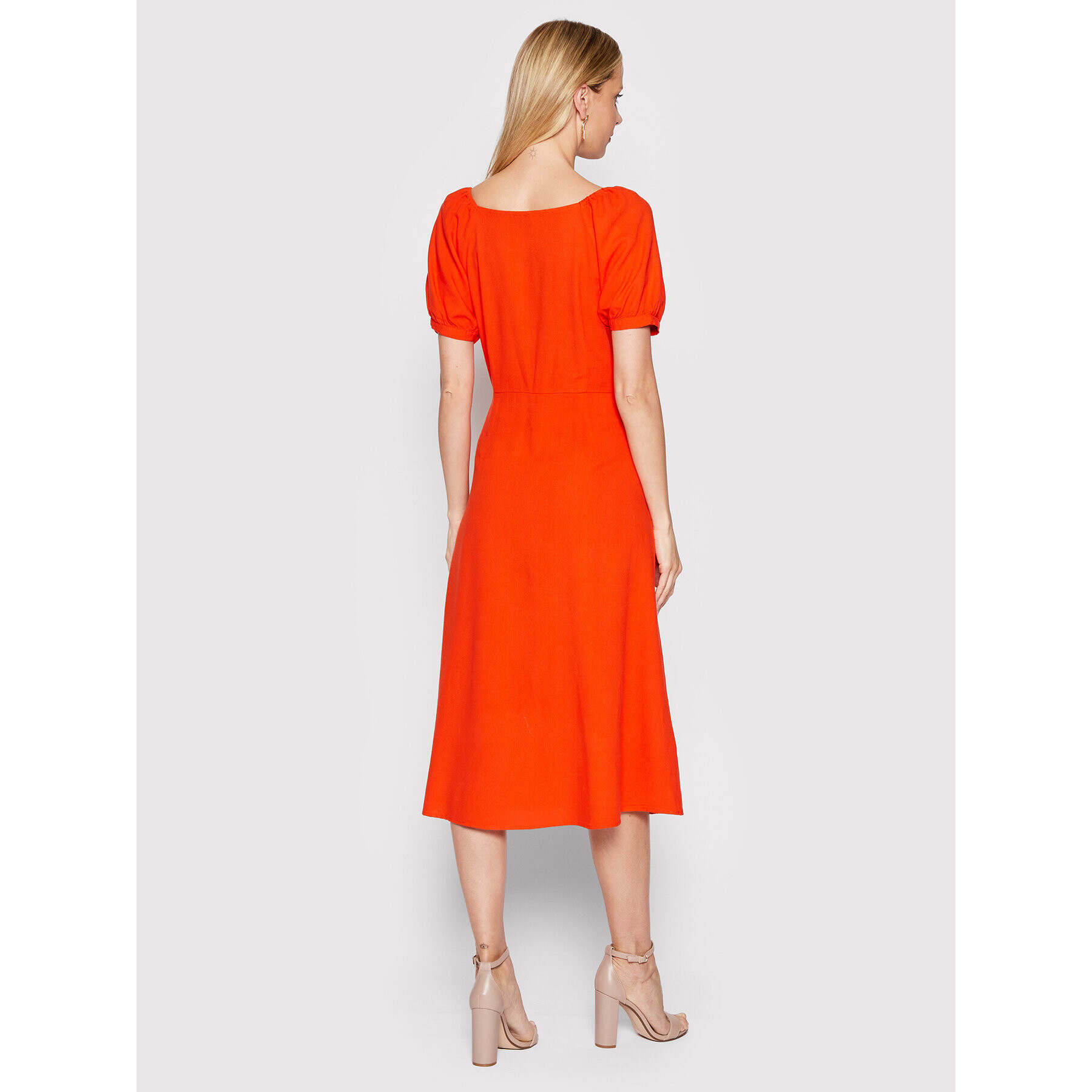 Vero Moda Srajčna obleka Jesmilo 10260300 Oranžna Regular Fit - Pepit.si