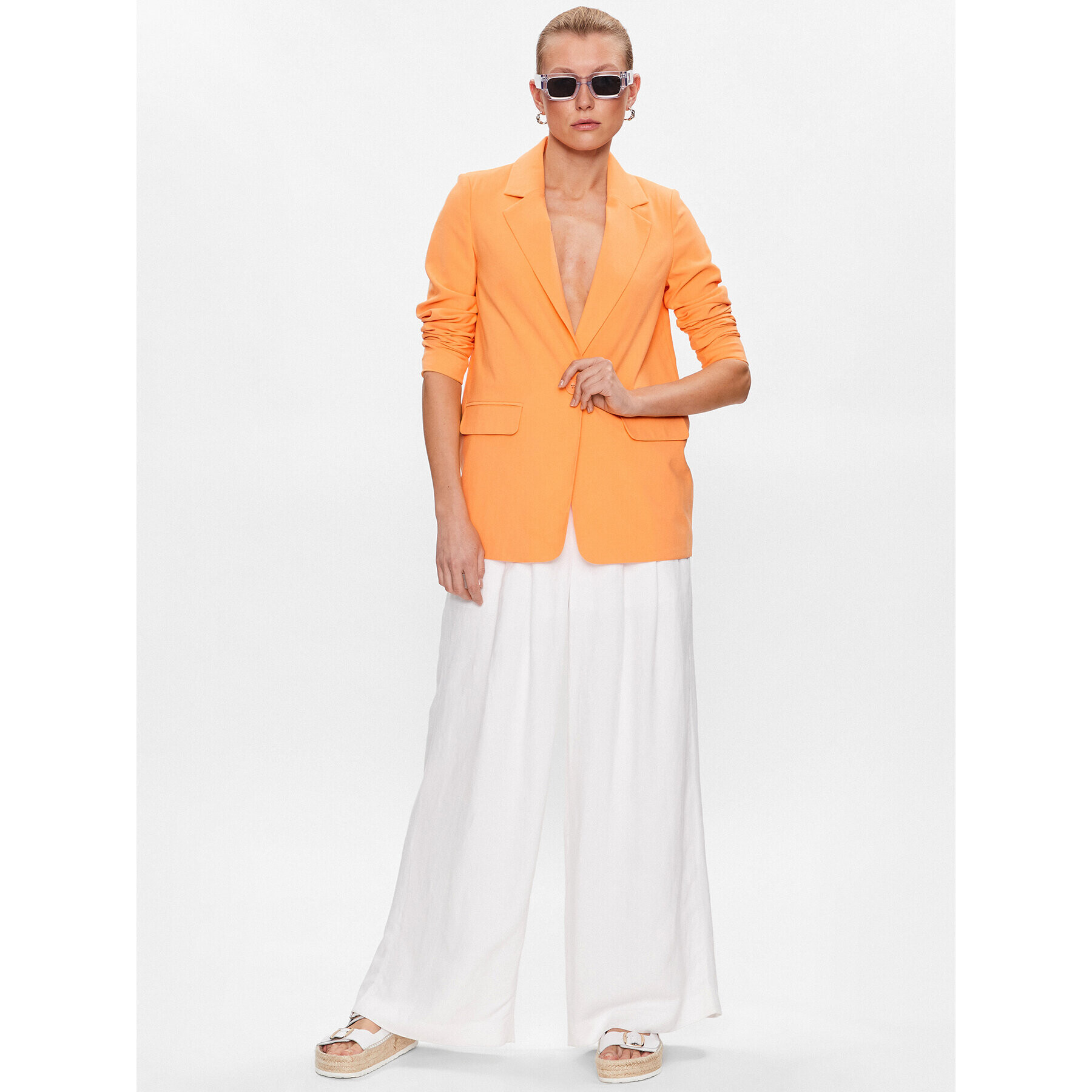 Vero Moda Suknjič Carmen 10287190 Oranžna Box Fit - Pepit.si