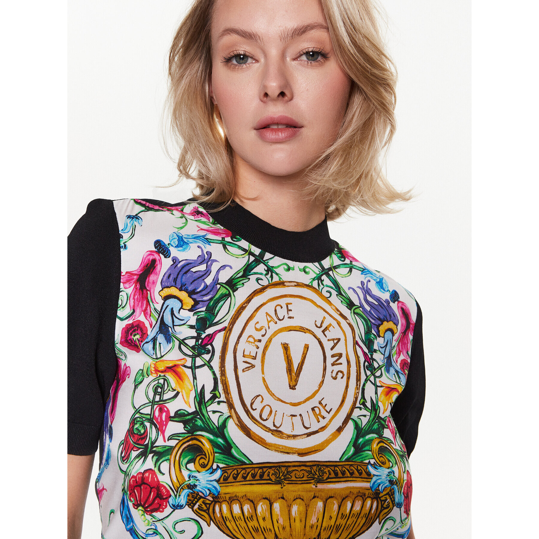 Versace Jeans Couture Bluza 74HAFM50 Črna Regular Fit - Pepit.si