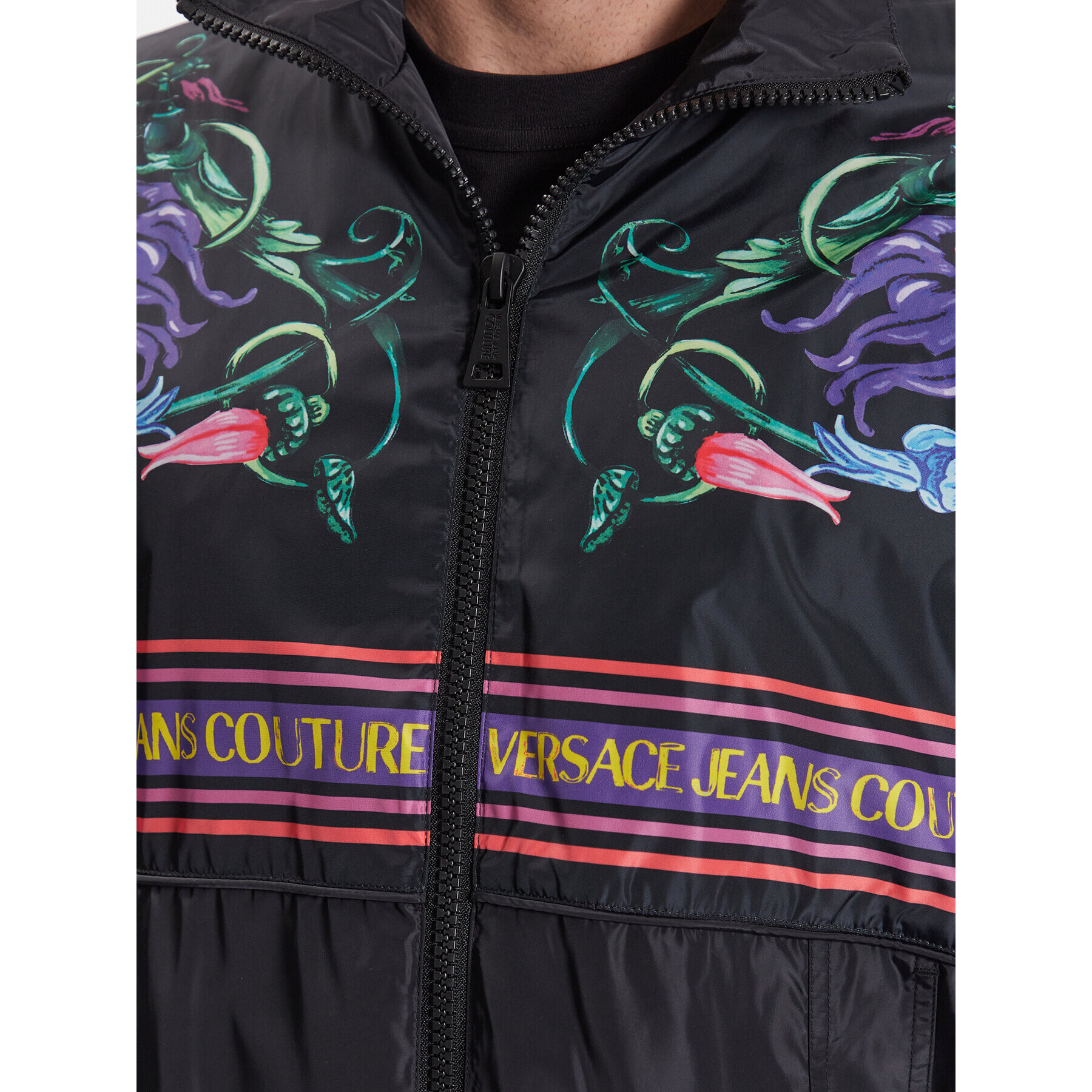 Versace Jeans Couture Bomber jakna 74GASD11 Črna Relaxed Fit - Pepit.si