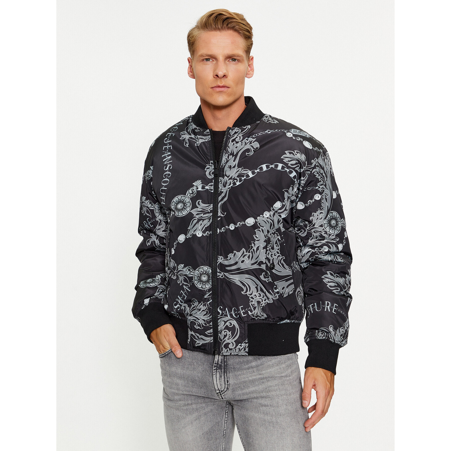 Versace Jeans Couture Bomber jakna 75GASD04 Črna Regular Fit - Pepit.si