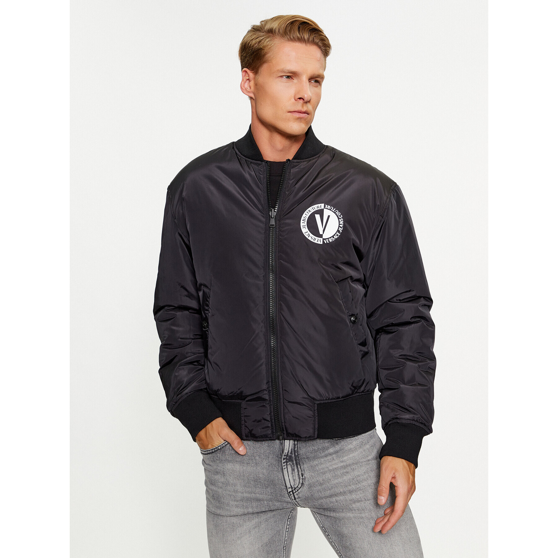 Versace Jeans Couture Bomber jakna 75GASD04 Črna Regular Fit - Pepit.si