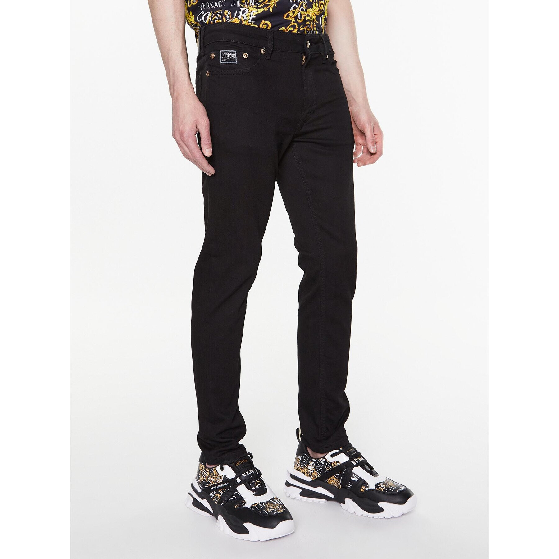 Versace Jeans Couture Jeans hlače 74GAB540 Črna Skinny Fit - Pepit.si