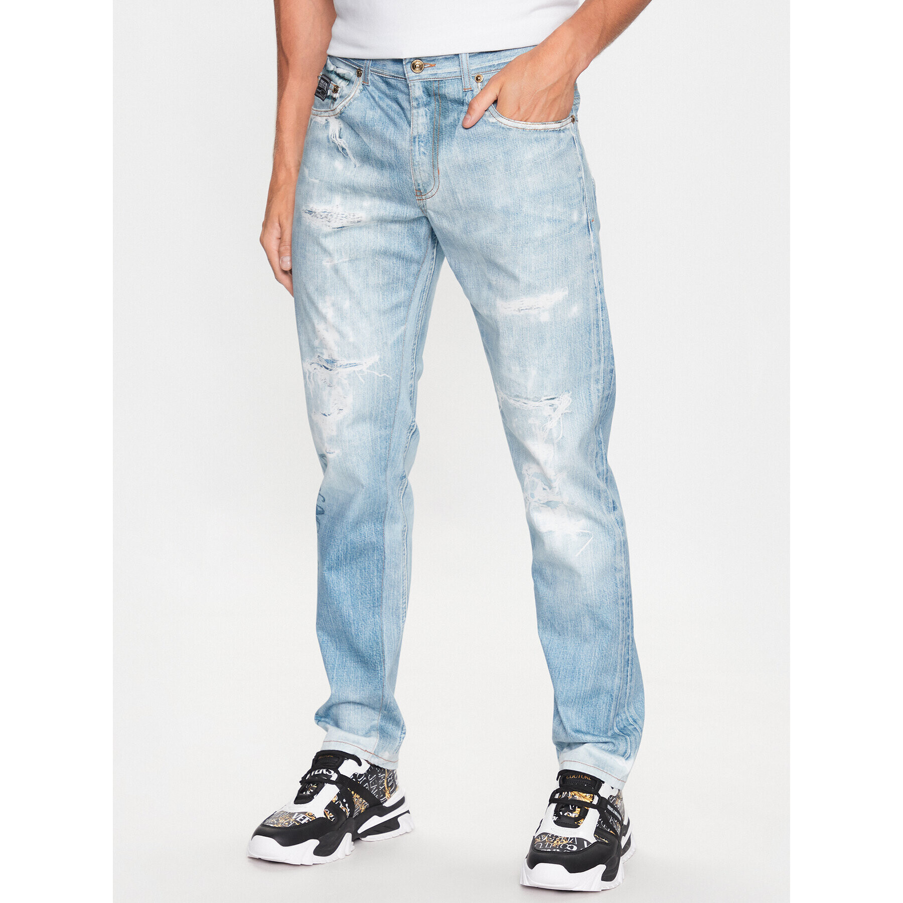 Versace Jeans Couture Jeans hlače 74GAB59P Modra Regular Fit - Pepit.si