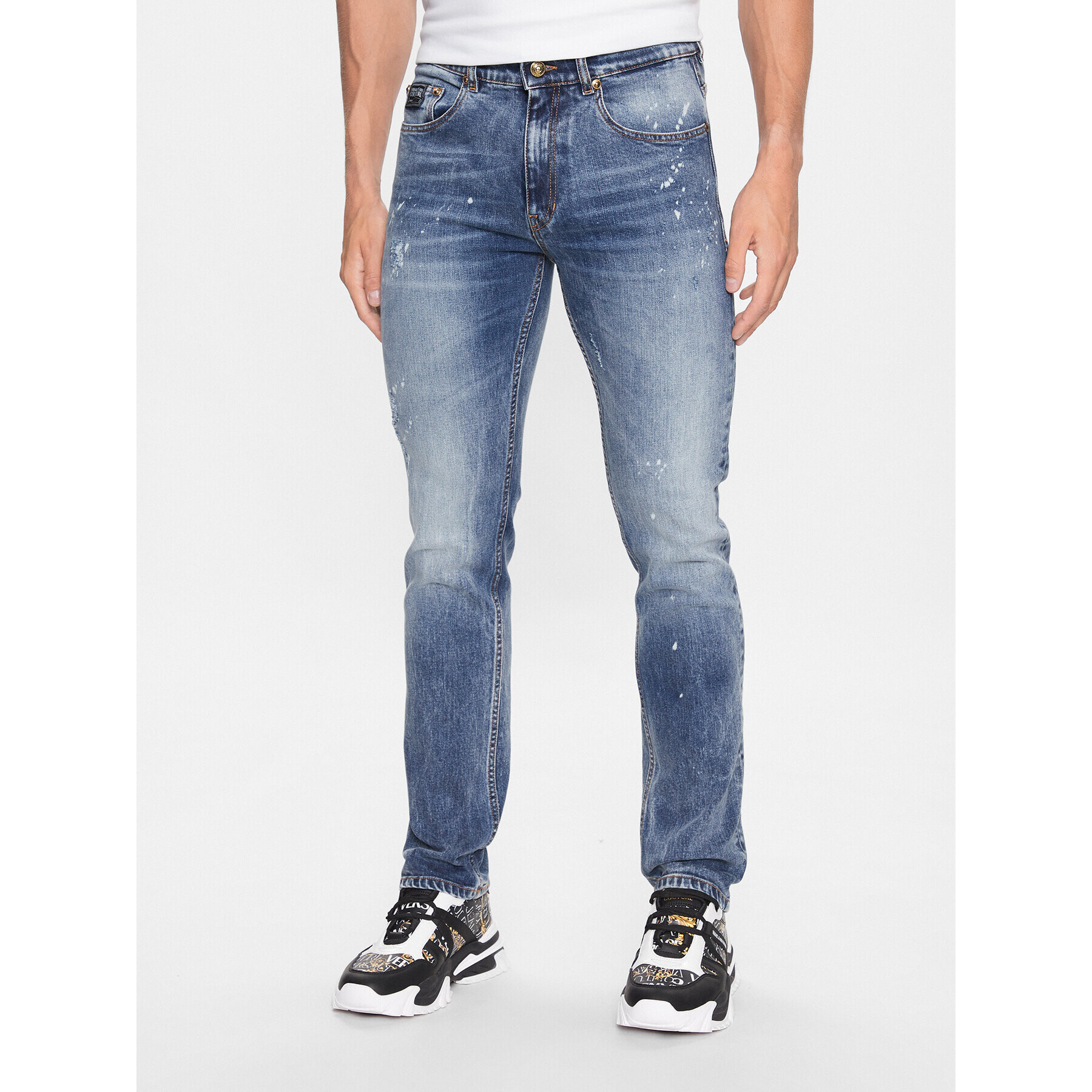 Versace Jeans Couture Jeans hlače 74GAB5S0 Modra Slim Fit - Pepit.si