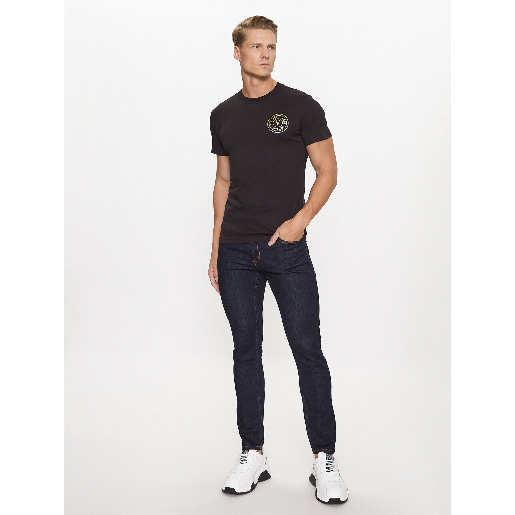 Versace Jeans Couture Jeans hlače 75GAB5D0 Mornarsko modra Skinny Fit - Pepit.si