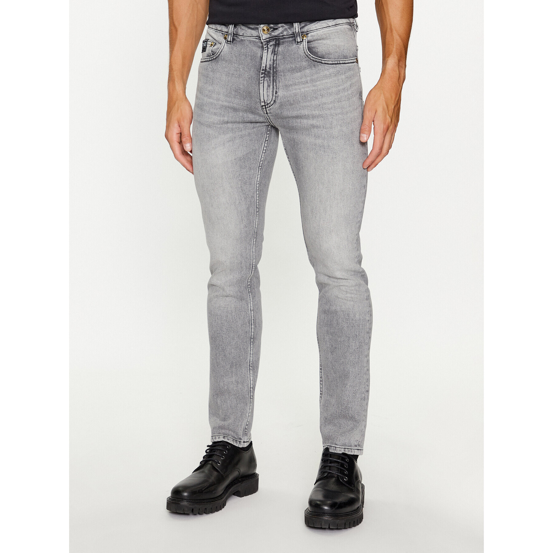 Versace Jeans Couture Jeans hlače 75GAB5D2 Siva Slim Fit - Pepit.si