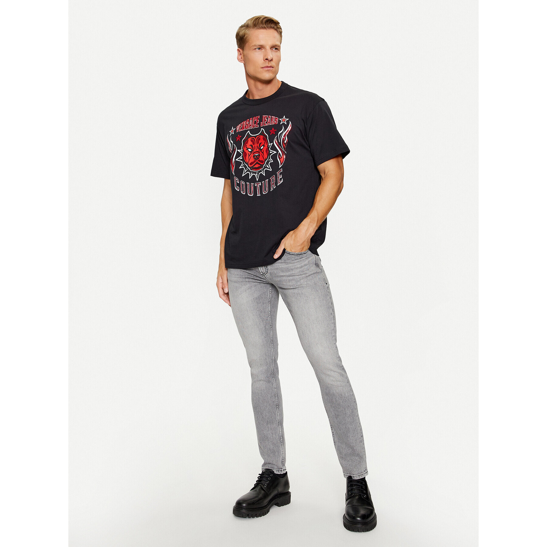 Versace Jeans Couture Jeans hlače 75GAB5D2 Siva Slim Fit - Pepit.si