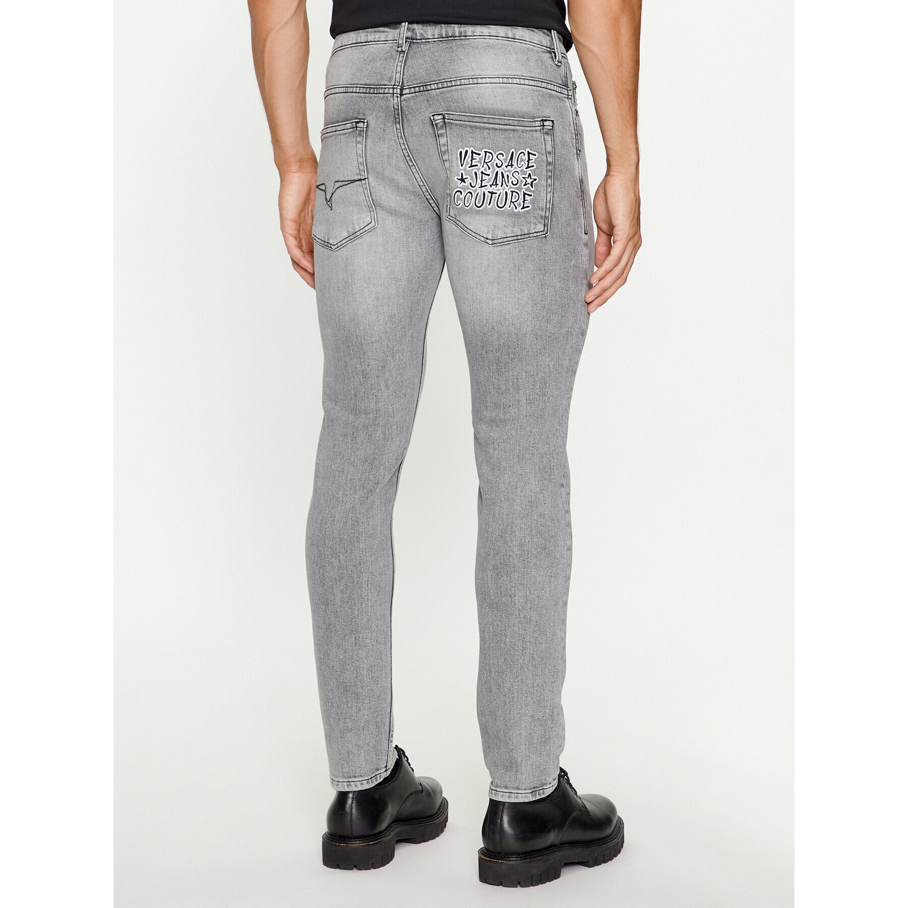 Versace Jeans Couture Jeans hlače 75GAB5D2 Siva Slim Fit - Pepit.si