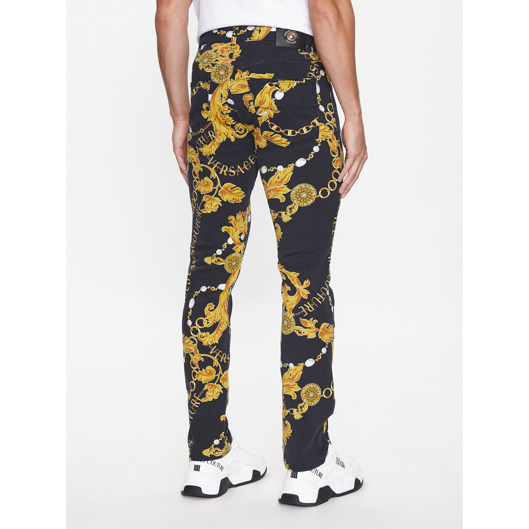 Versace Jeans Couture Jeans hlače 75GAB5S0 Črna Slim Fit - Pepit.si