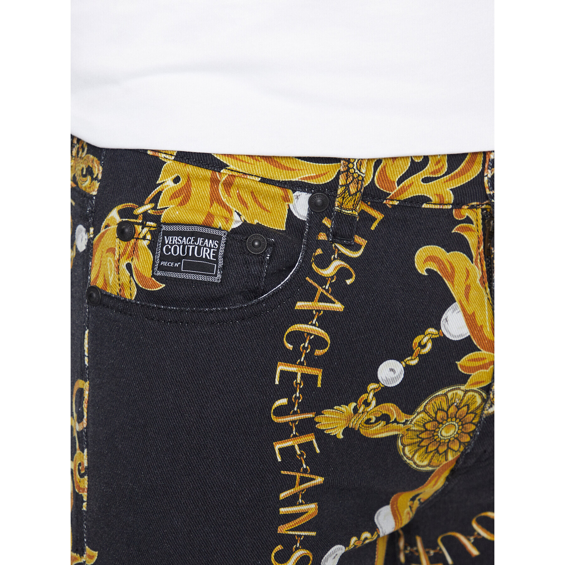 Versace Jeans Couture Jeans hlače 75GAB5S0 Črna Slim Fit - Pepit.si