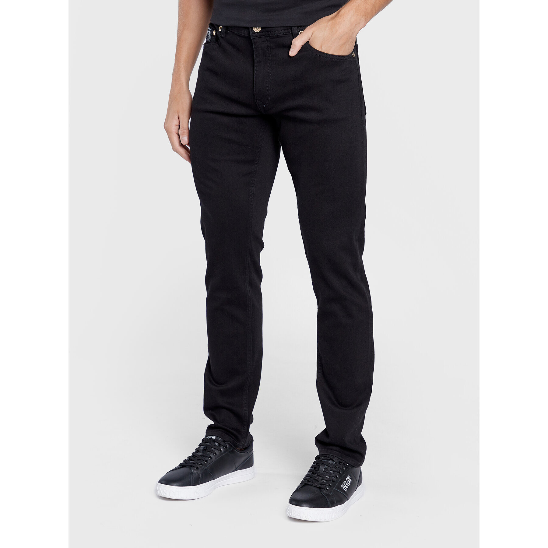 Versace Jeans Couture Jeans hlače Austin 73GAB550 Črna Regular Fit - Pepit.si