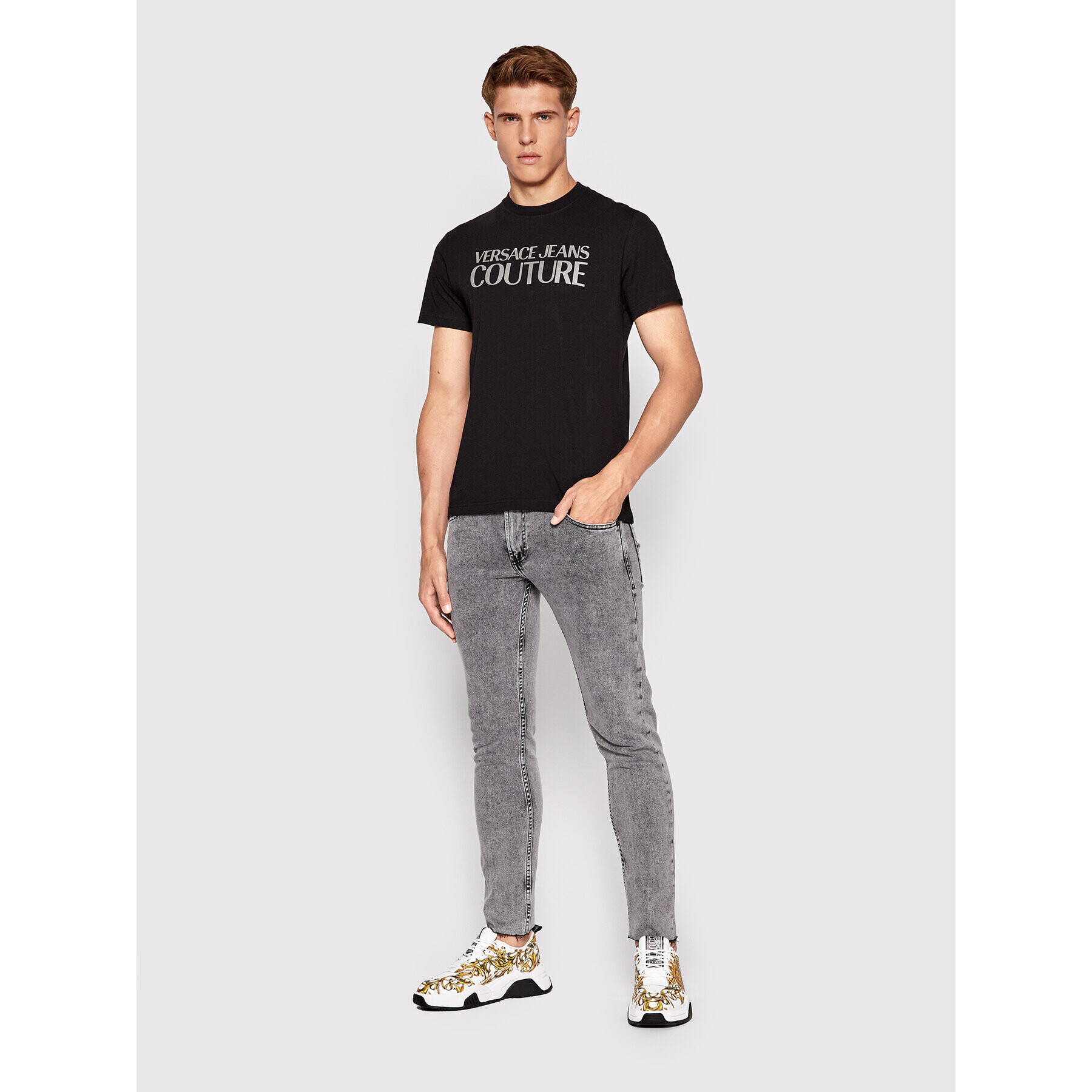 Versace Jeans Couture Jeans hlače Dundee 73GAB5D0 Siva Regular Fit - Pepit.si