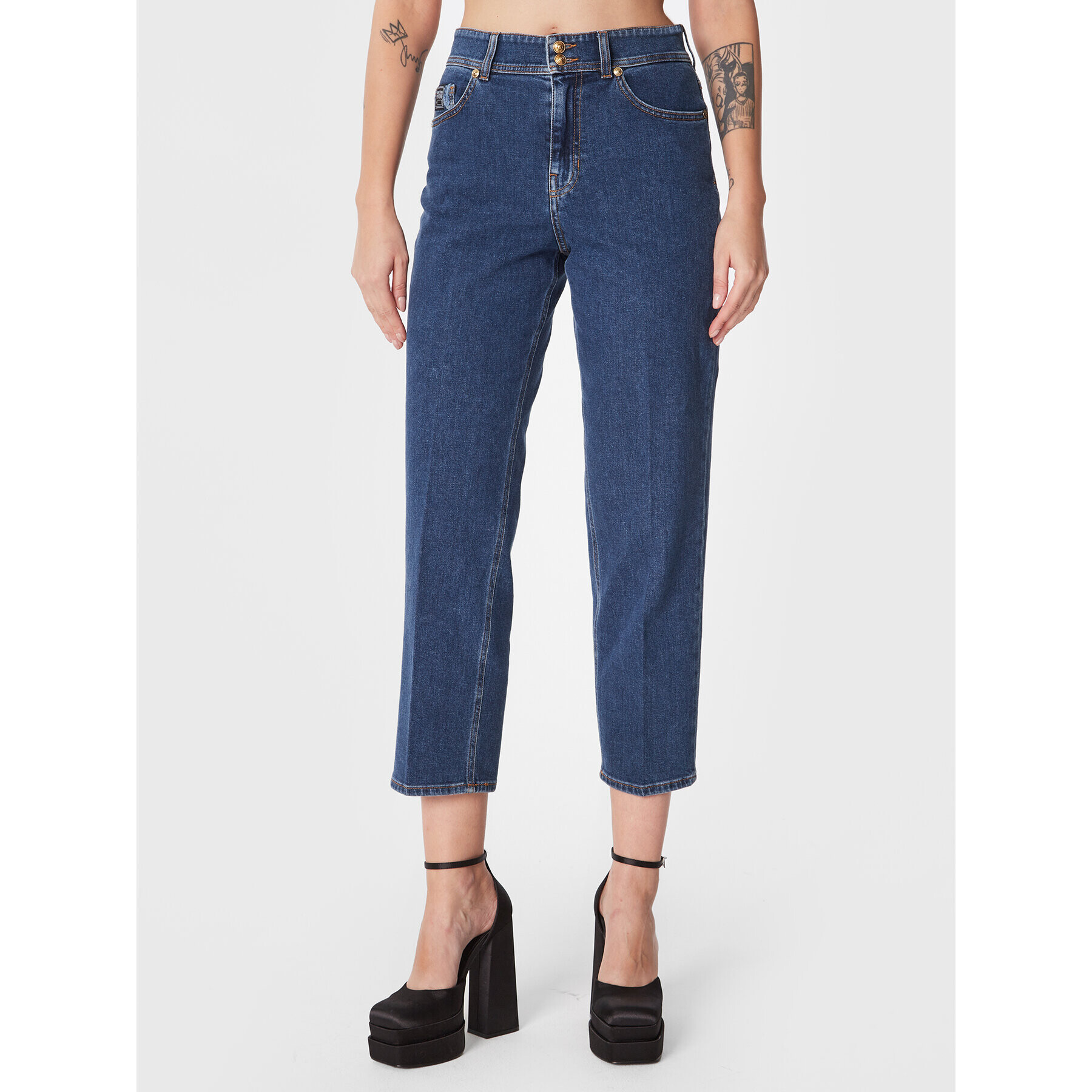 Versace Jeans Couture Jeans hlače Nina 73HAB5TM Mornarsko modra Relaxed Fit - Pepit.si