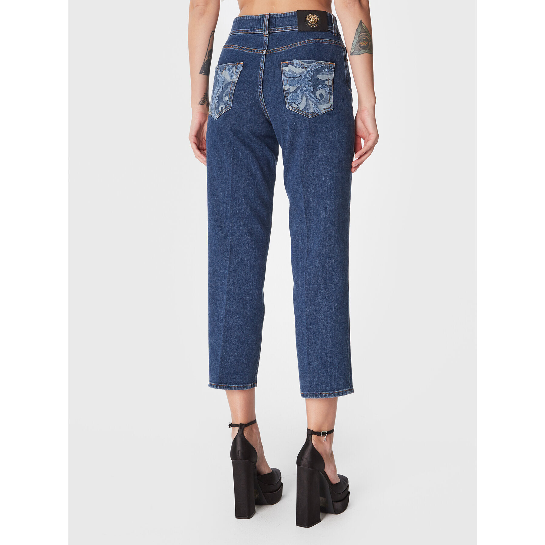 Versace Jeans Couture Jeans hlače Nina 73HAB5TM Mornarsko modra Relaxed Fit - Pepit.si