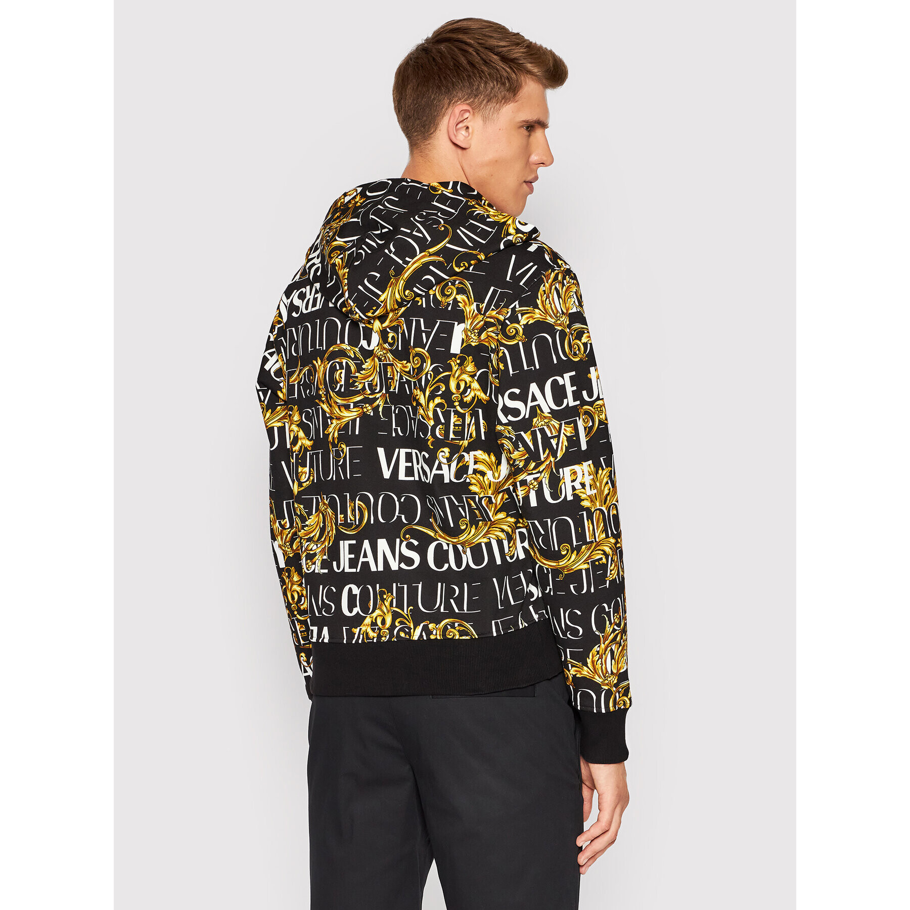 Versace Jeans Couture Jopa Print Garland 73GAI3Z0 Črna Regular Fit - Pepit.si