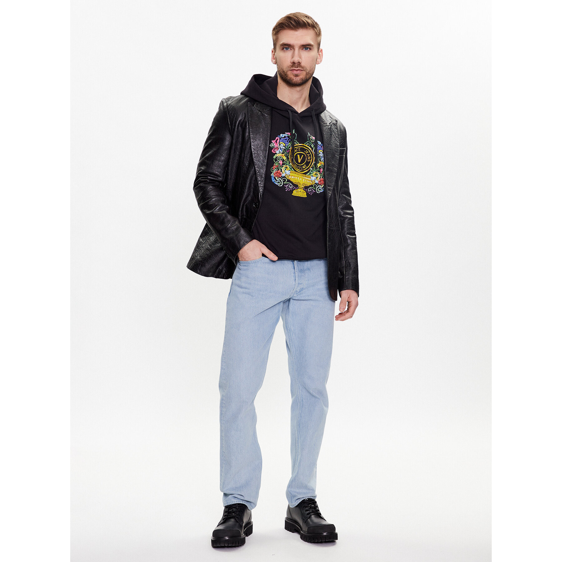 Versace Jeans Couture Jopa Vemblem Garden 74GAIF01 Črna Regular Fit - Pepit.si