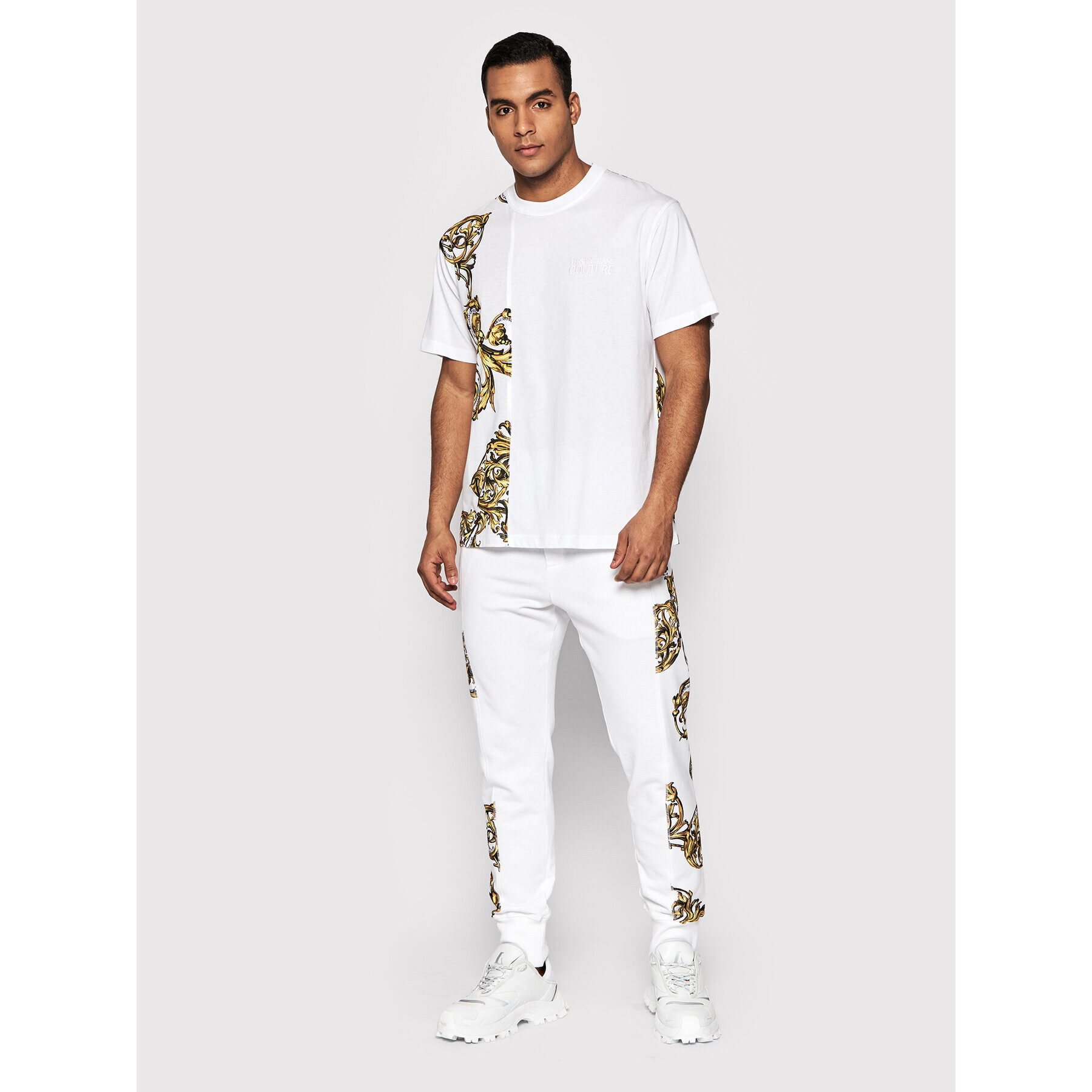 Versace Jeans Couture Majica 72GAH6R9 Bela Regular Fit - Pepit.si