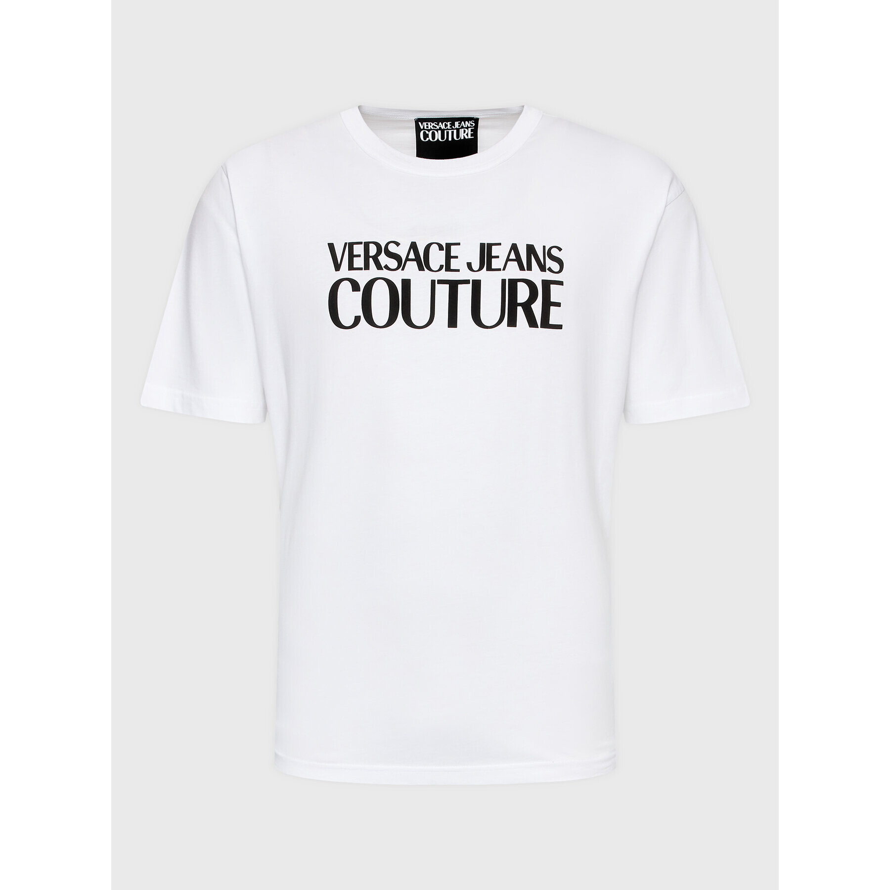 Versace Jeans Couture Majica 74GAHT03 Bela Regular Fit - Pepit.si