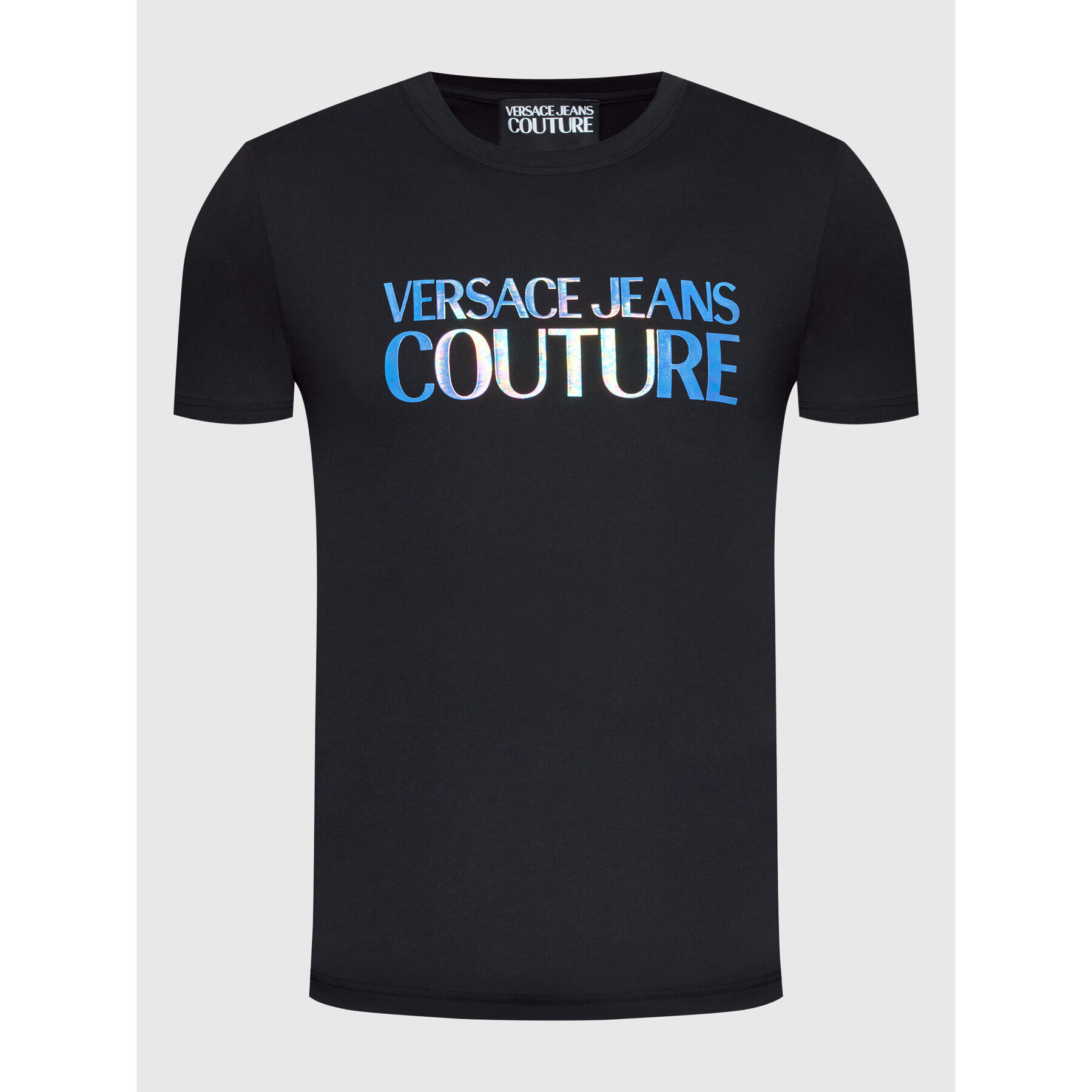 Versace Jeans Couture Majica Holo Logo 72GAHP02 Črna Regular Fit - Pepit.si