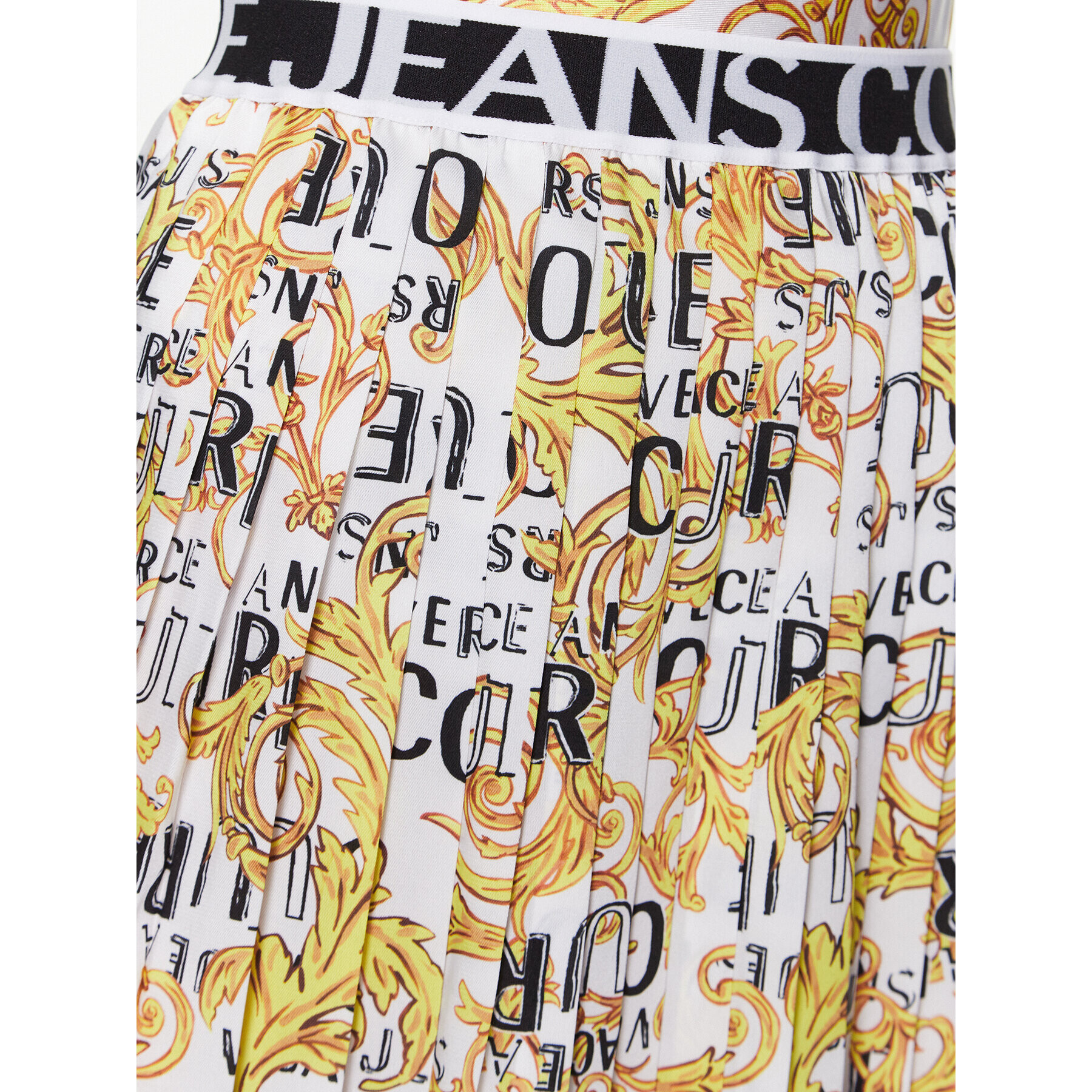 Versace Jeans Couture Plisirano krilo 74HAE820 Bela Regular Fit - Pepit.si