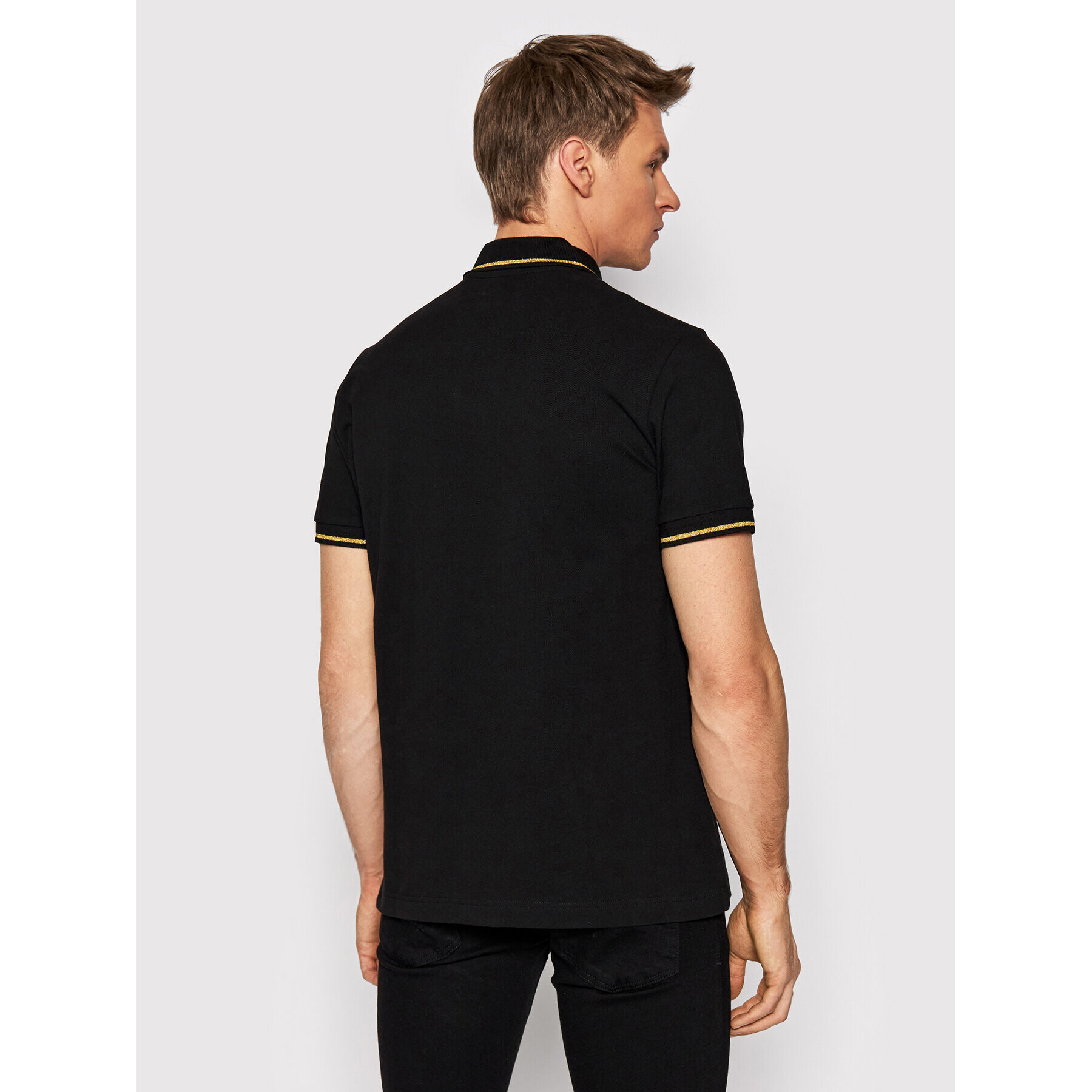 Versace Jeans Couture Polo majica 72GAGT01 Črna Regular Fit - Pepit.si