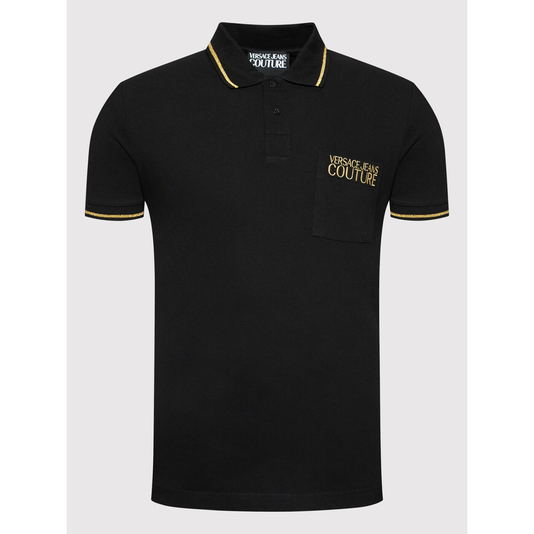 Versace Jeans Couture Polo majica 72GAGT01 Črna Regular Fit - Pepit.si