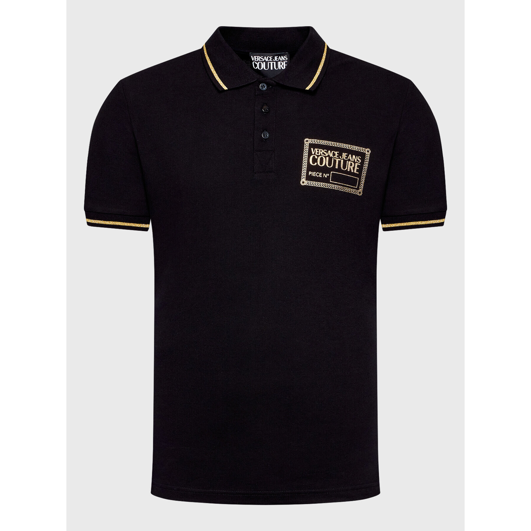 Versace Jeans Couture Polo majica 73GAGT03 Črna Regular Fit - Pepit.si