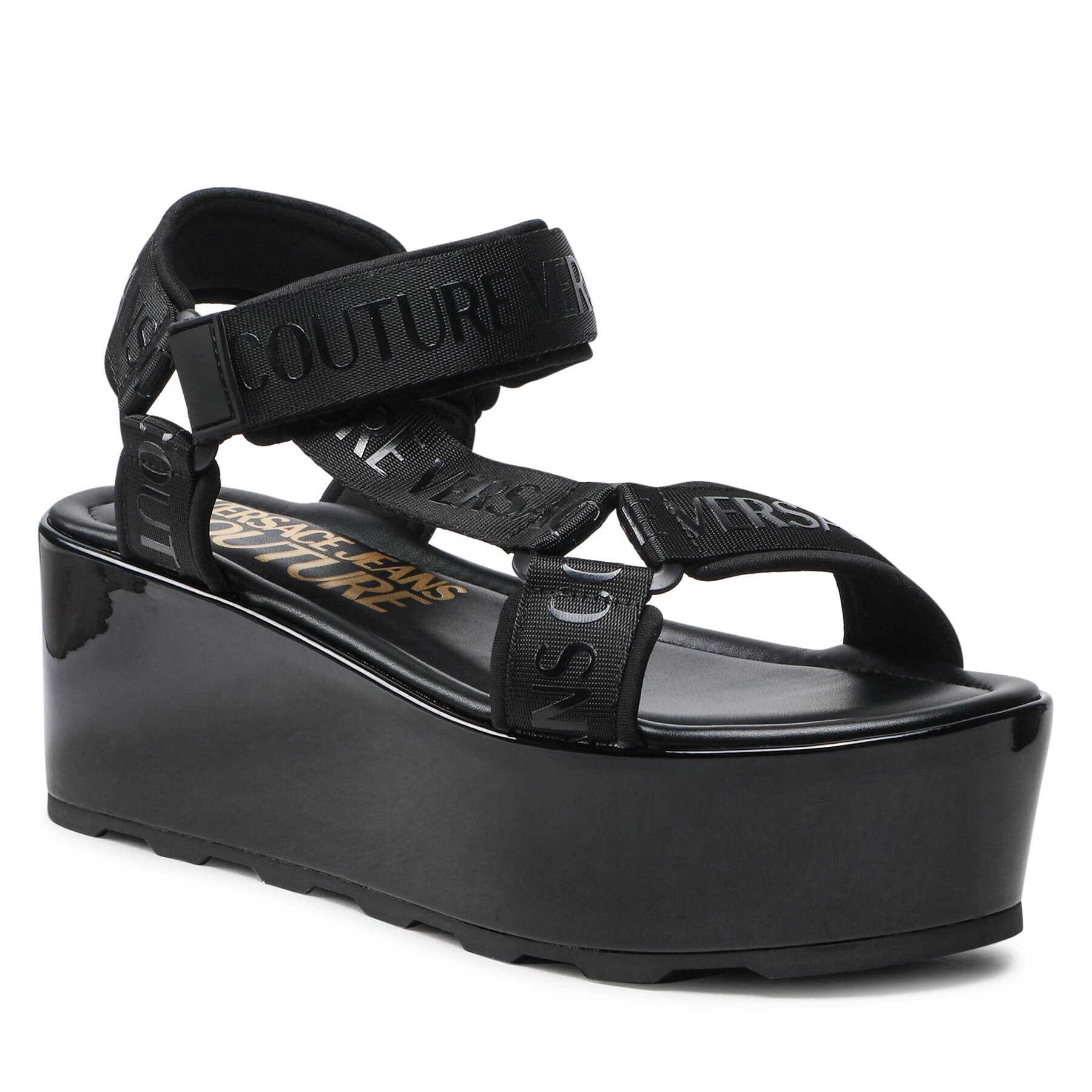 Versace Jeans Couture Sandali 74VA3S05 Črna - Pepit.si