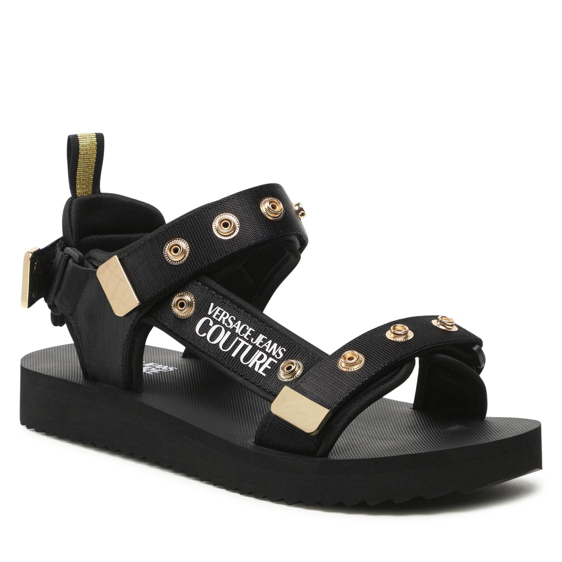 Versace Jeans Couture Sandali 74YA3S7C Črna - Pepit.si