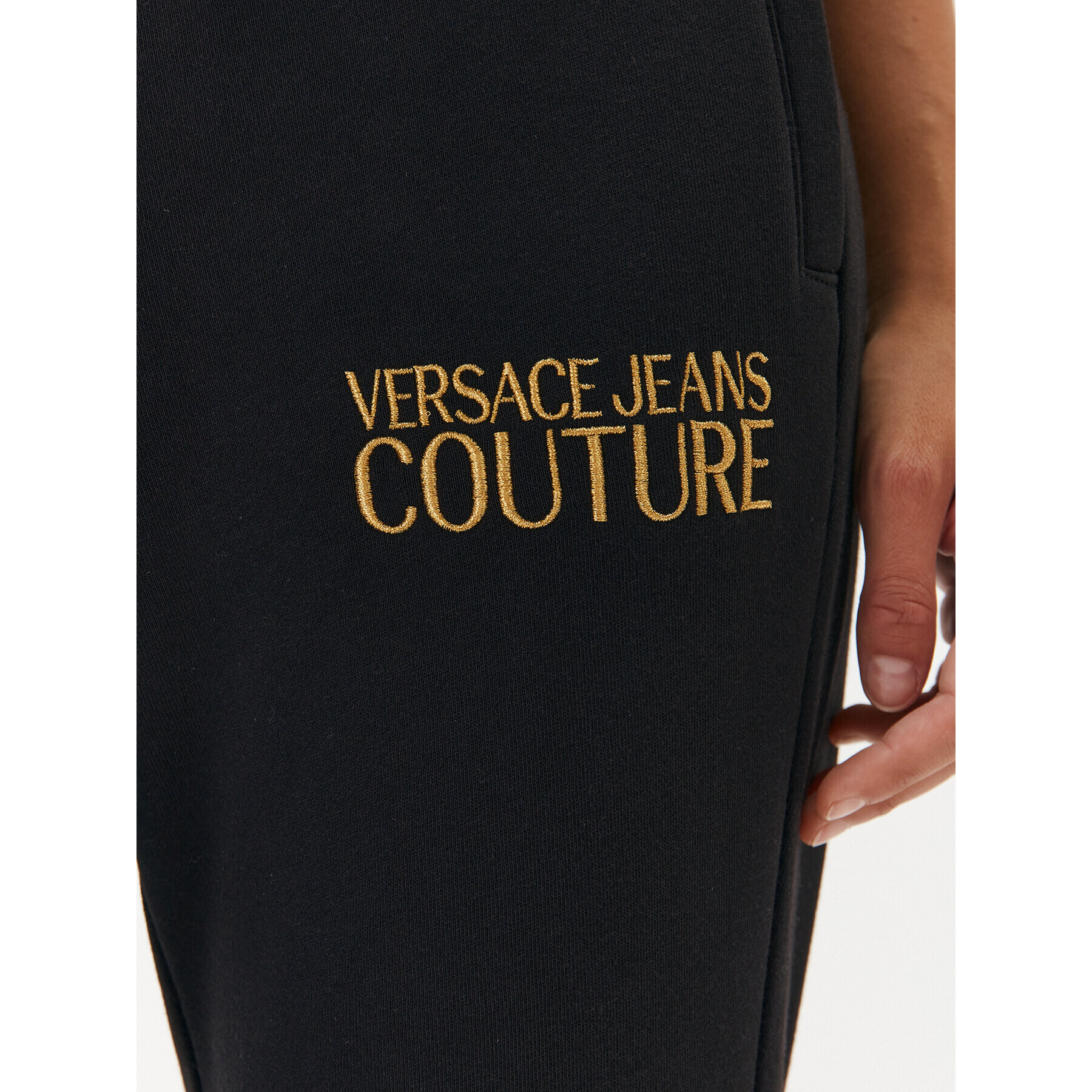 Versace Jeans Couture Spodnji del trenirke 73HAAT01 Črna Regular Fit - Pepit.si