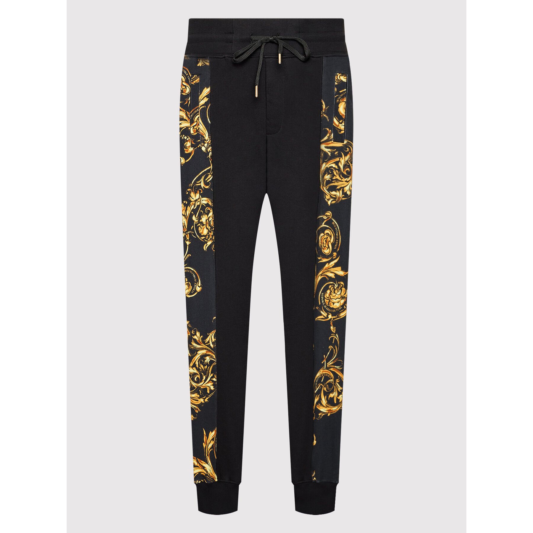 Versace Jeans Couture Spodnji del trenirke Contr Print Garland 72GAA3C9 Črna Regular Fit - Pepit.si