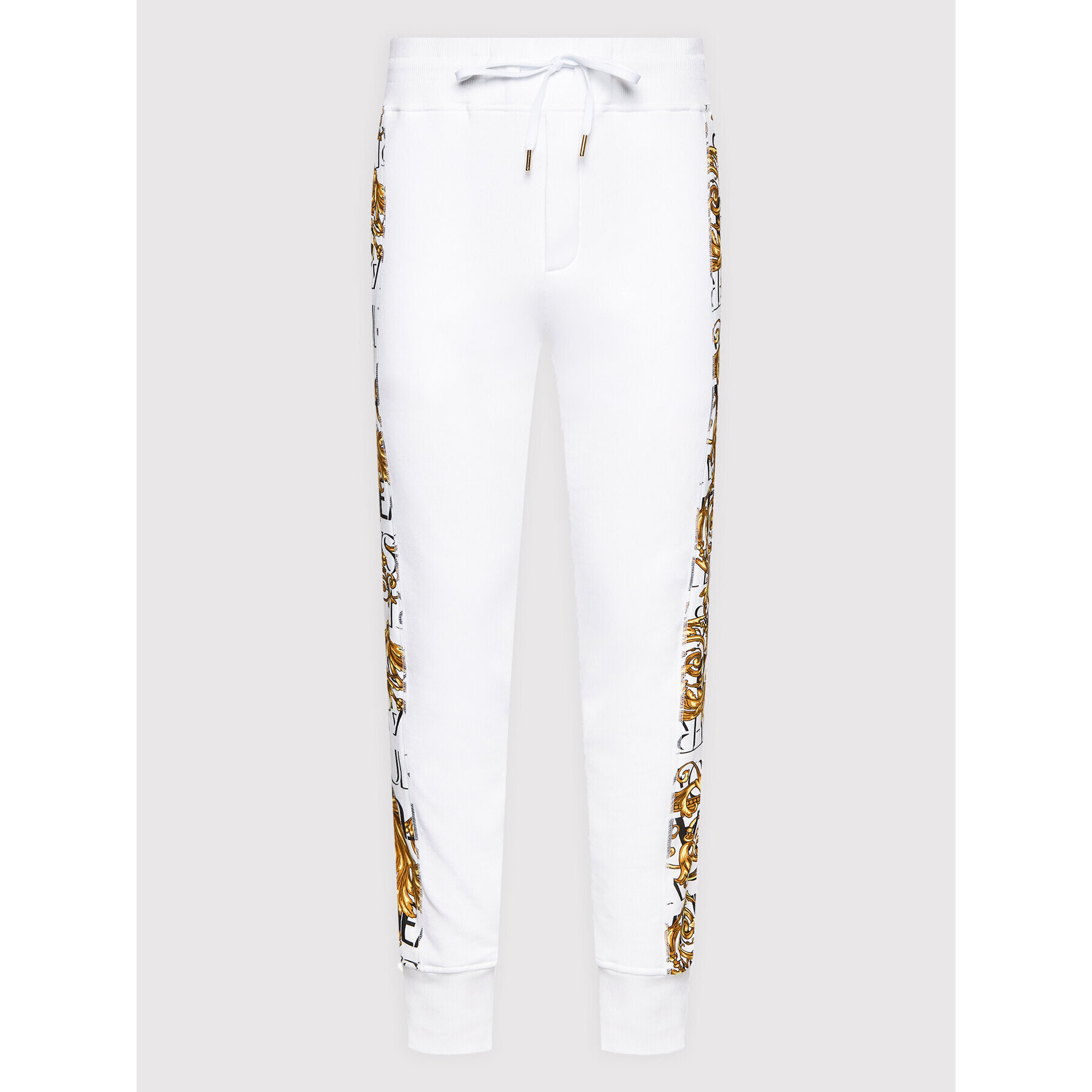 Versace Jeans Couture Spodnji del trenirke Logo Baroque 73GAA3C0 Bela Regular Fit - Pepit.si