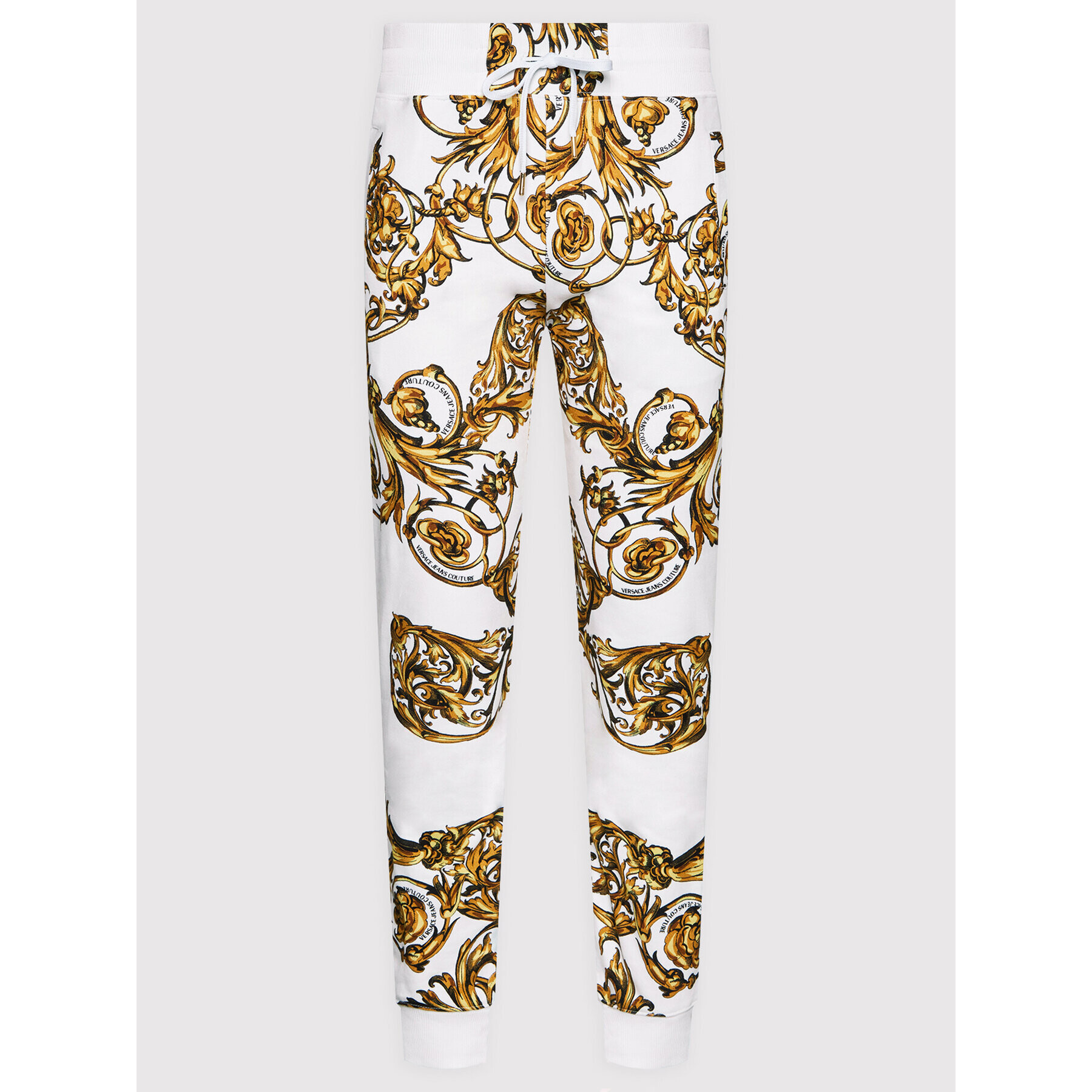 Versace Jeans Couture Spodnji del trenirke Print Garland 72GAA3B0 Bela Regular Fit - Pepit.si