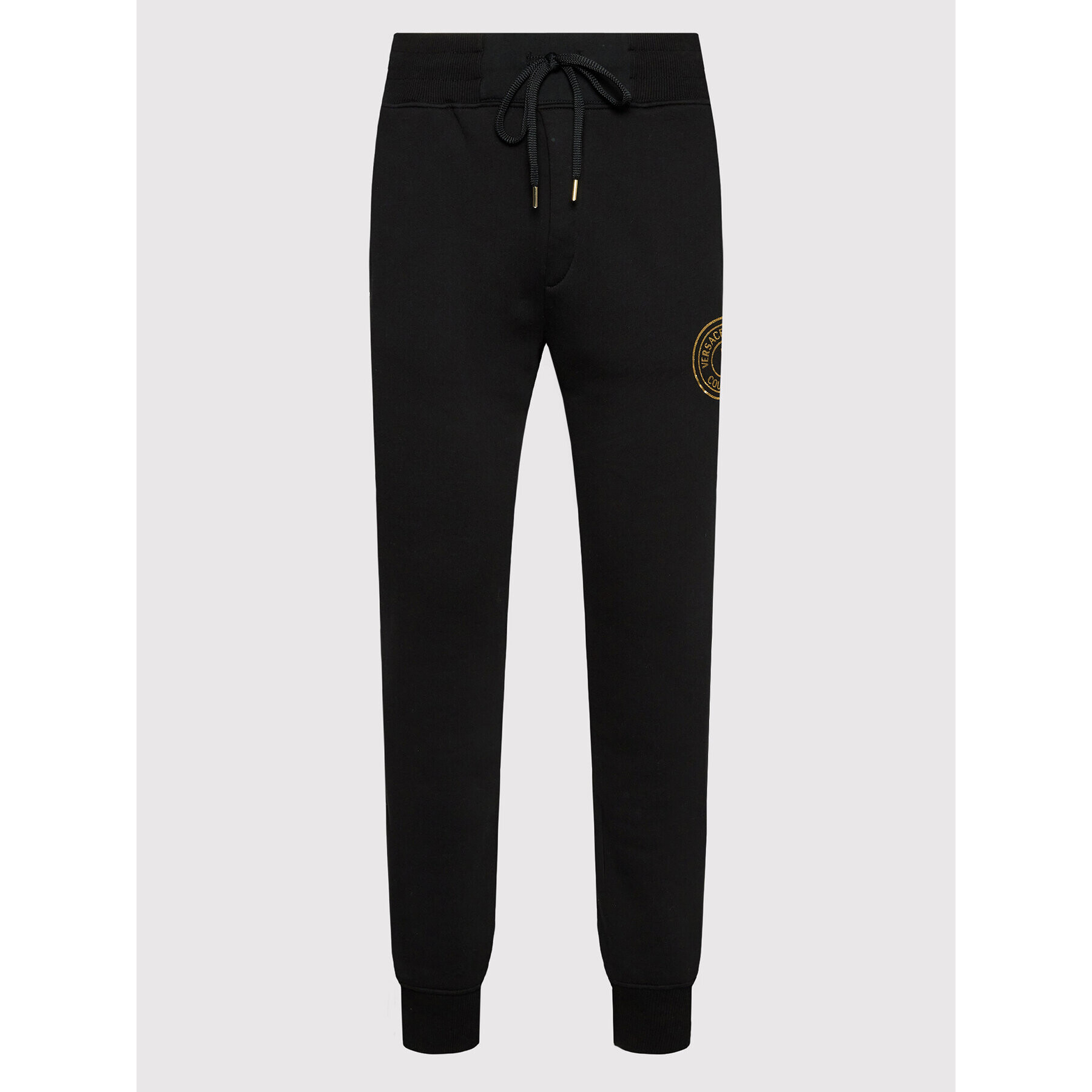 Versace Jeans Couture Spodnji del trenirke Vemblem S Foil 73GAAT06 Črna Regular Fit - Pepit.si