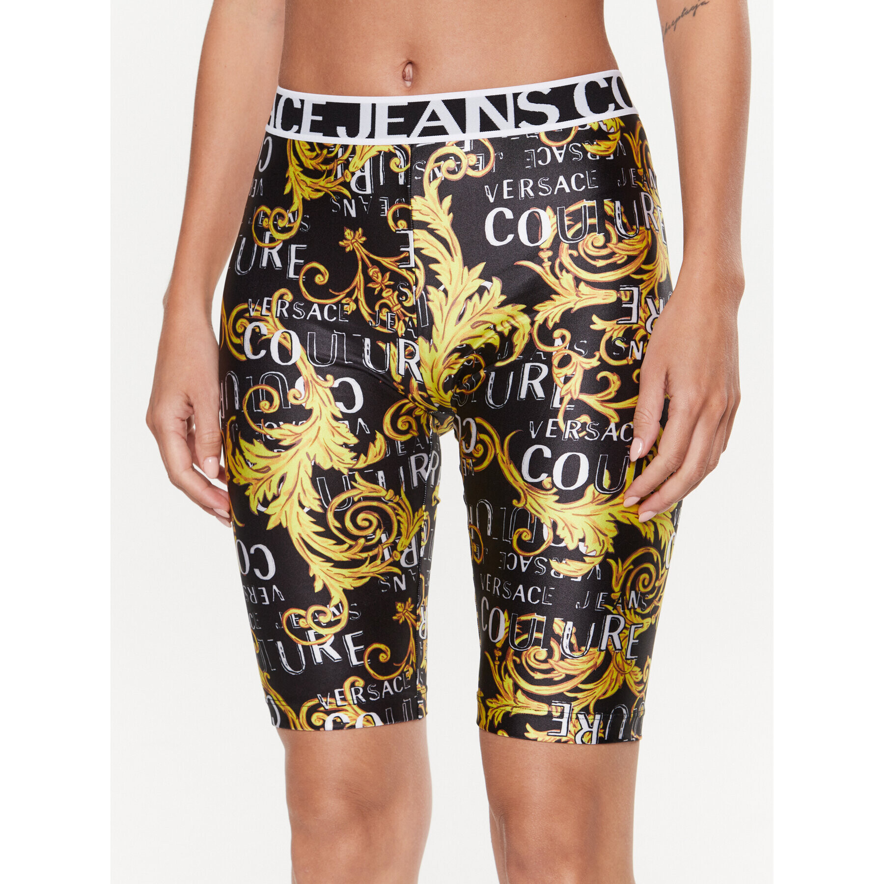 Versace Jeans Couture Športne kratke hlače 74HAC106 Črna Slim Fit - Pepit.si