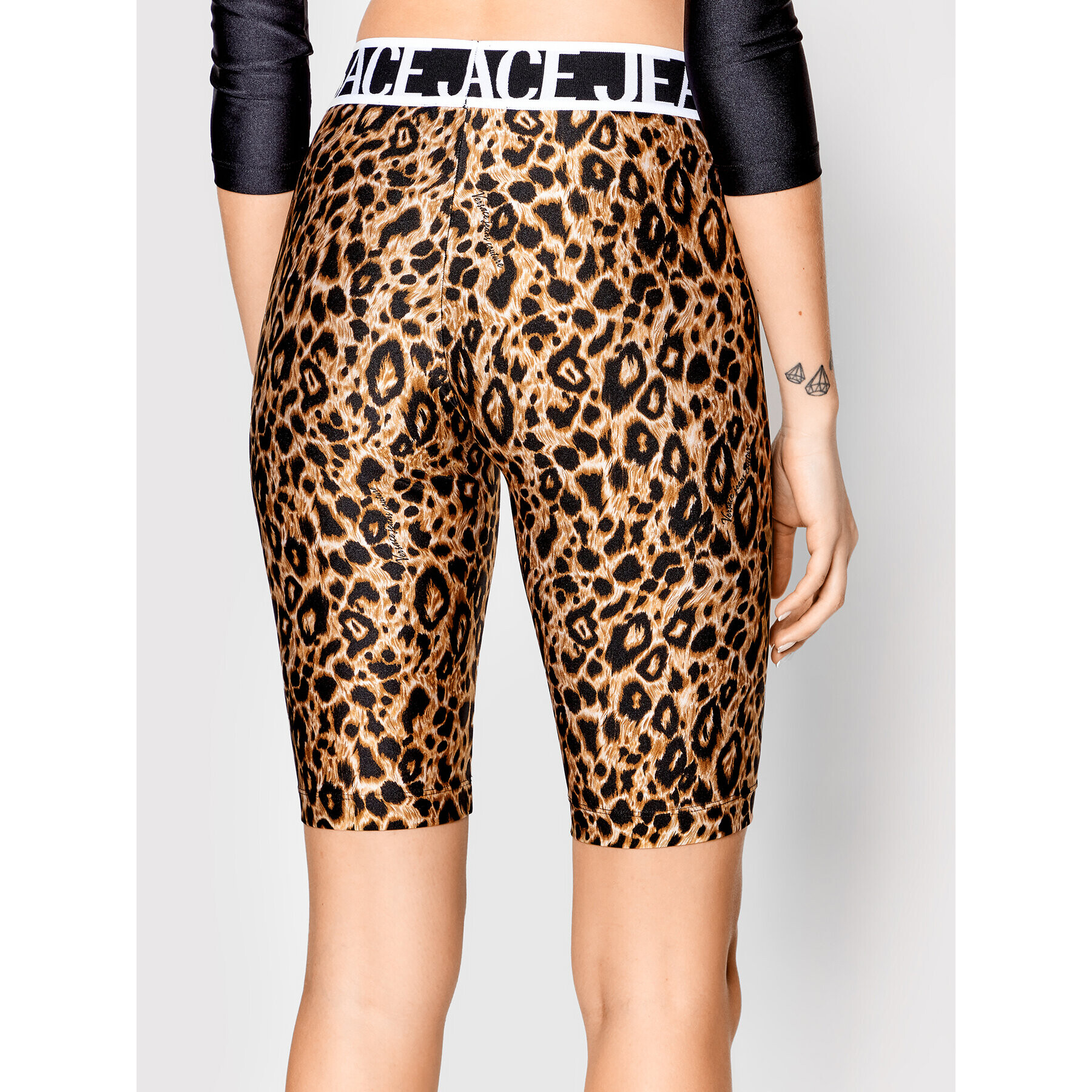 Versace Jeans Couture Športne kratke hlače Print Leopard 72HAC110 Rjava Slim Fit - Pepit.si