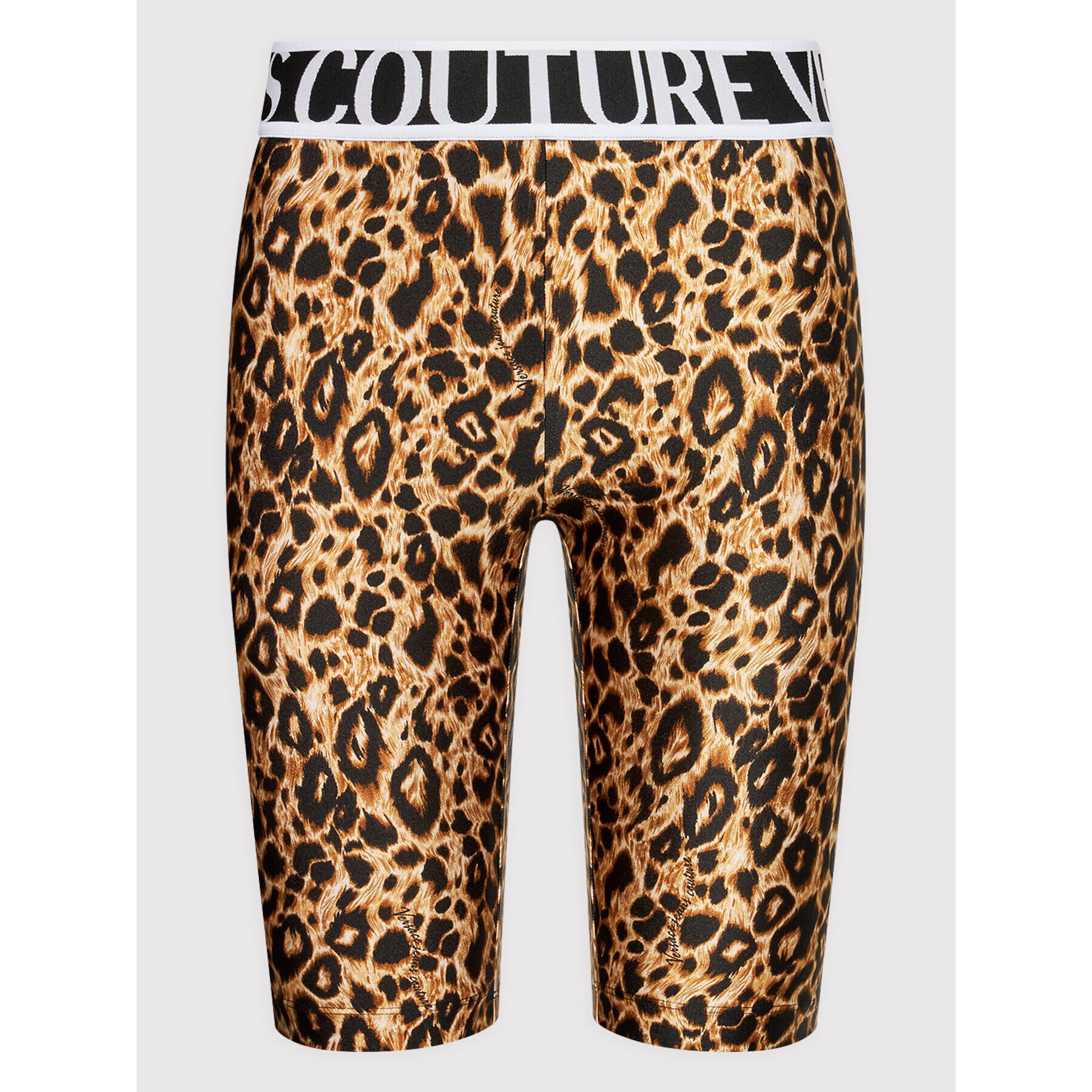 Versace Jeans Couture Športne kratke hlače Print Leopard 72HAC110 Rjava Slim Fit - Pepit.si