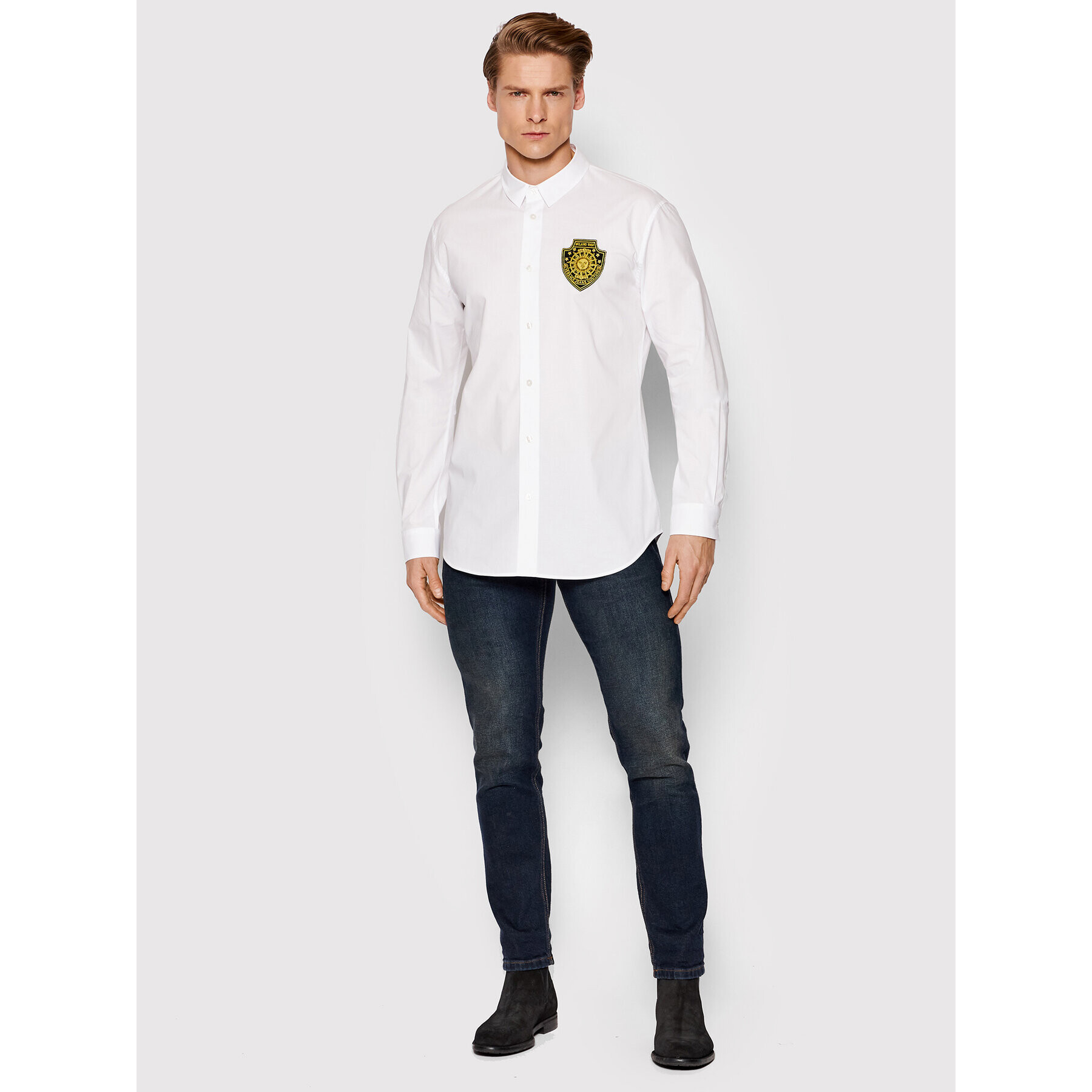 Versace Jeans Couture Srajca 72GAL2S6 Bela Slim Fit - Pepit.si