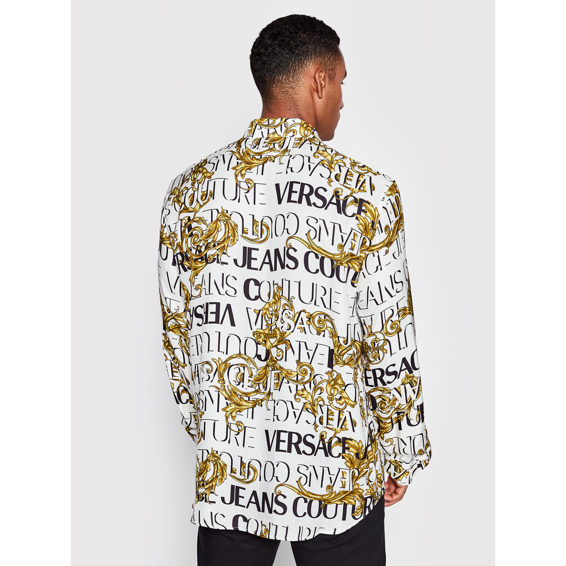 Versace Jeans Couture Srajca Baroque 73GAL2R0 Bela Regular Fit - Pepit.si