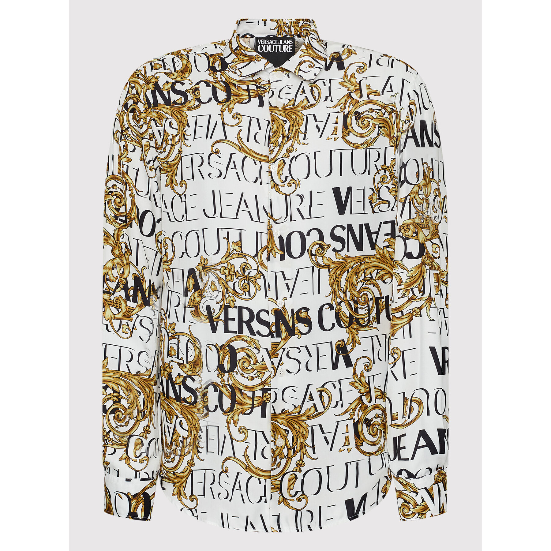 Versace Jeans Couture Srajca Baroque 73GAL2R0 Bela Regular Fit - Pepit.si