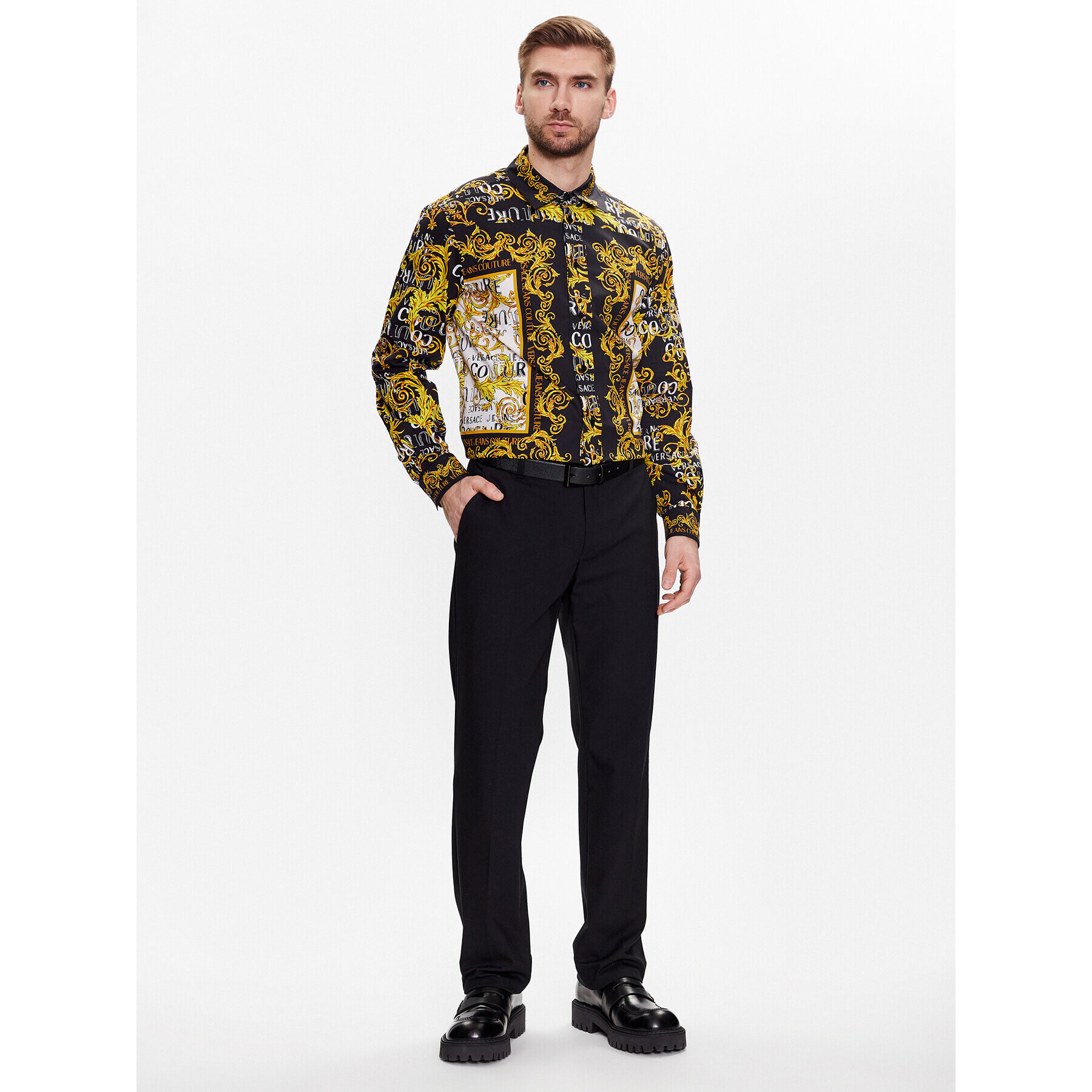 Versace Jeans Couture Srajca Panel Baroque 74GAL2RB Pisana Regular Fit - Pepit.si